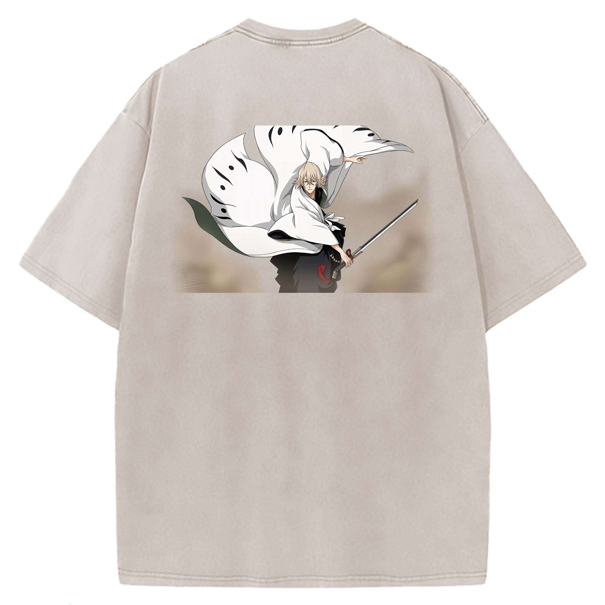（画像用） "ブリーチ 浦原 喜助（うらはら きすけ） BLEACH Urahara Kisuke " 綿100% ヴィンテージ風 半袖Tシャツ（背面プリント）