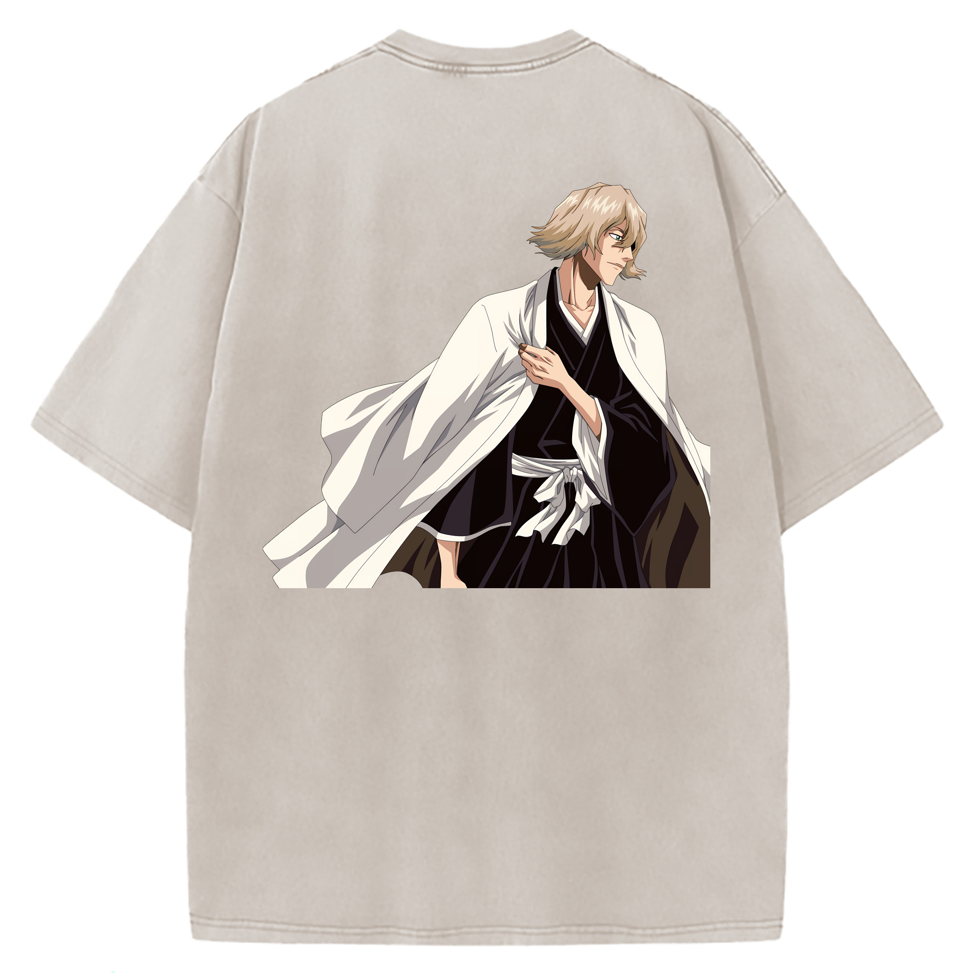 （画像用） "ブリーチ 浦原 喜助（うらはら きすけ） BLEACH Urahara Kisuke " 綿100% ヴィンテージ風 半袖Tシャツ（背面プリント）
