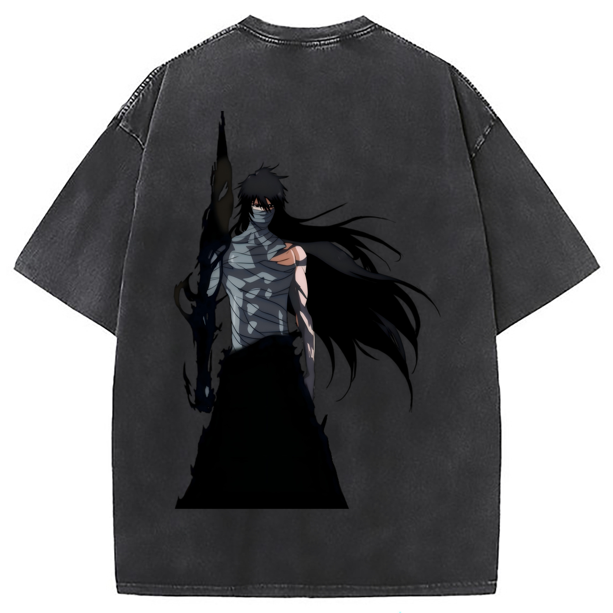 （画像用） ブリーチ 黒崎一護（くろさき いちご）BLEACH Kurosaki Ichigo 綿100% ヴィンテージ風 半袖Tシャツ（背面プリント）