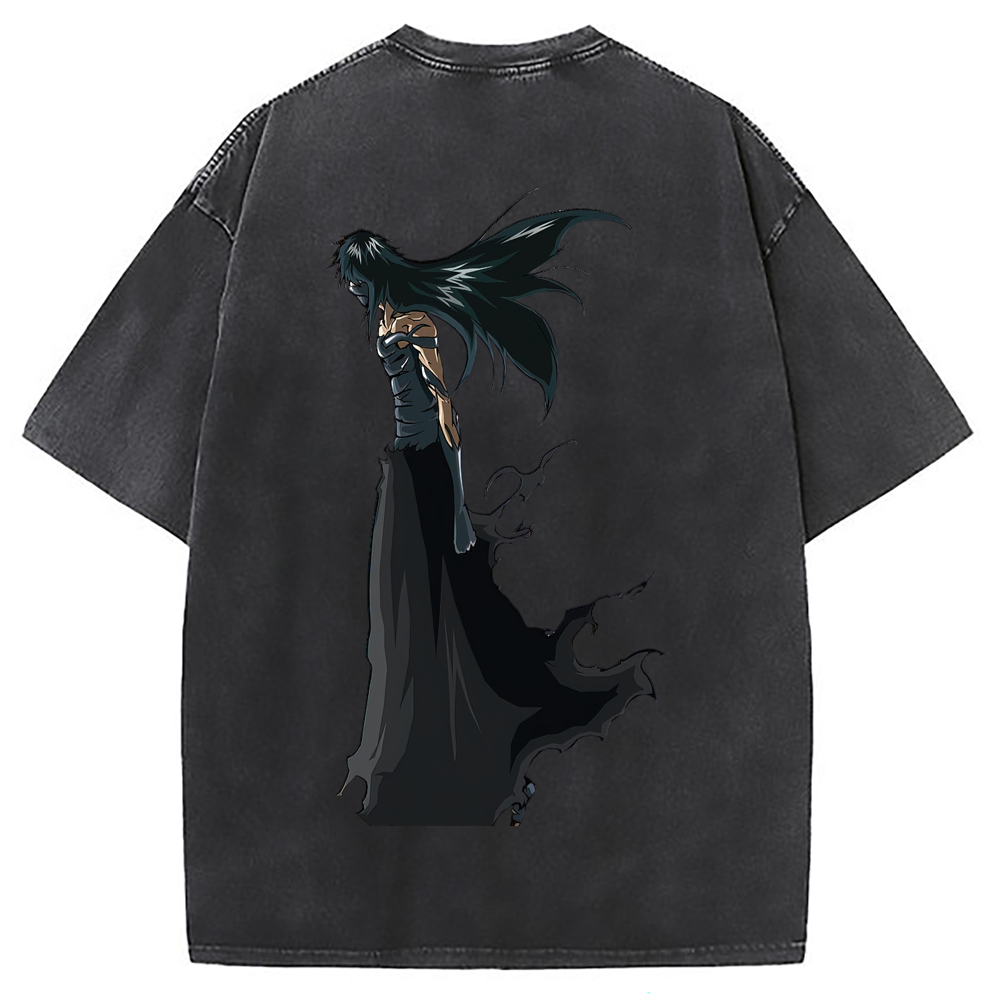 （画像用） ブリーチ 黒崎一護（くろさき いちご）BLEACH Kurosaki Ichigo 綿100% ヴィンテージ風 半袖Tシャツ（背面プリント）