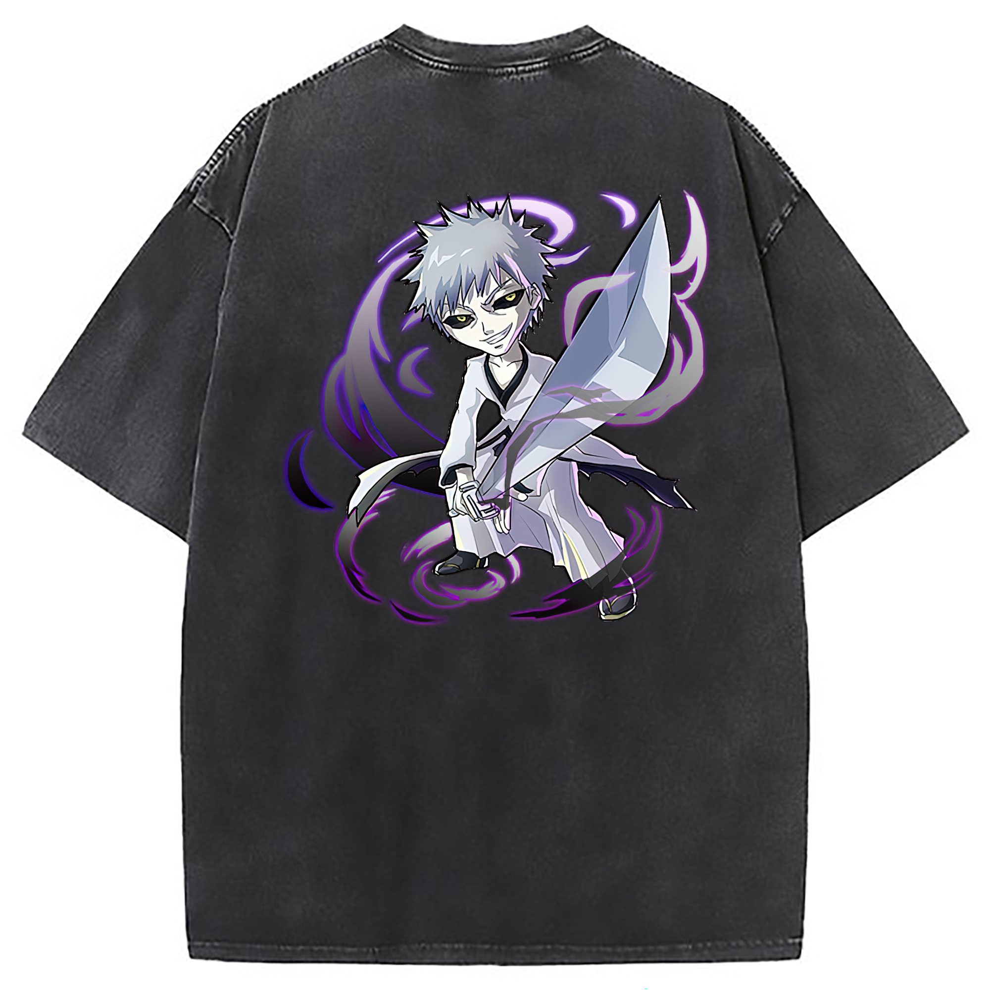 （画像用） ブリーチ 黒崎一護（くろさき いちご）BLEACH Kurosaki Ichigo 綿100% ヴィンテージ風 半袖Tシャツ（背面プリント）