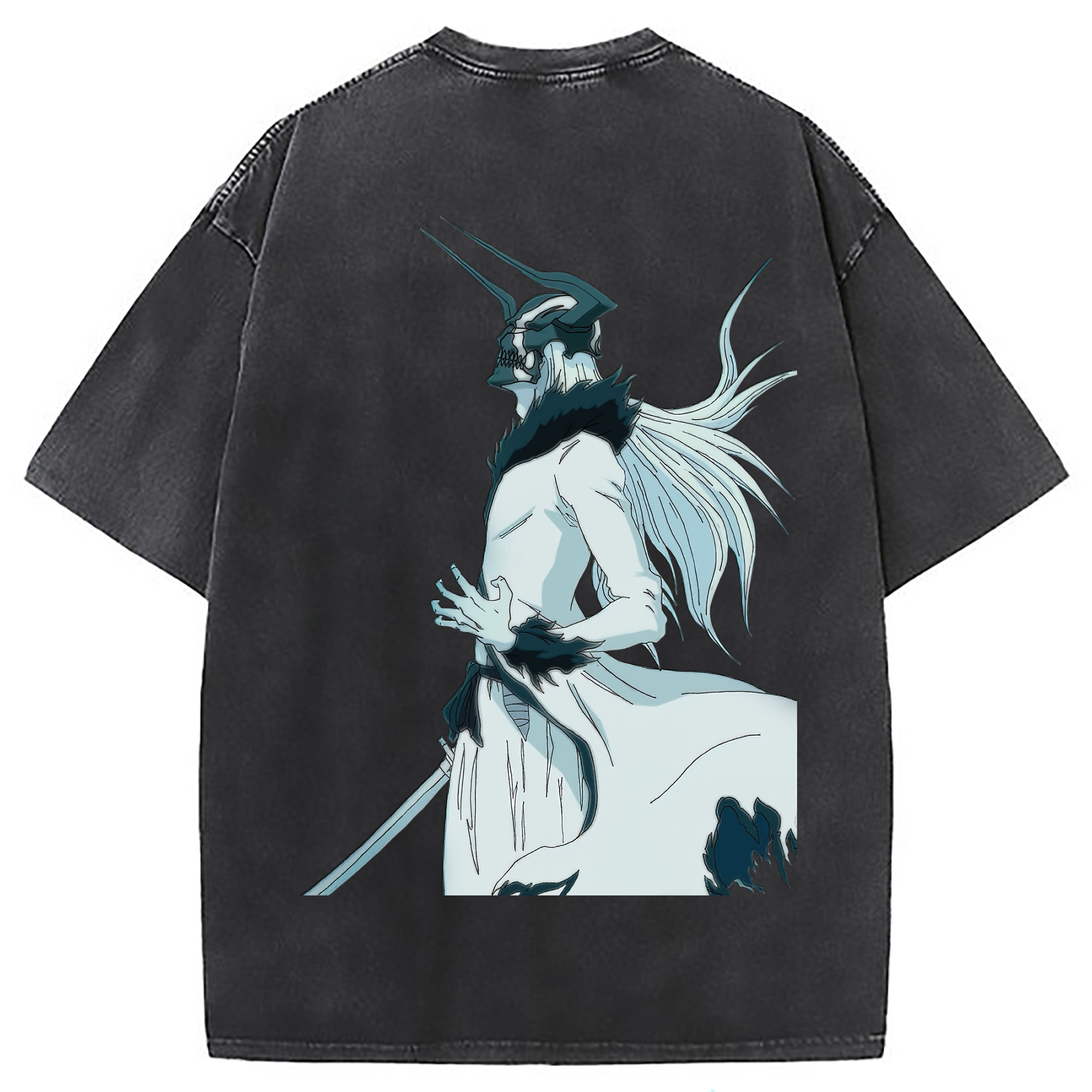 （画像用） ブリーチ 黒崎一護（くろさき いちご）BLEACH Kurosaki Ichigo 綿100% ヴィンテージ風 半袖Tシャツ（背面プリント）