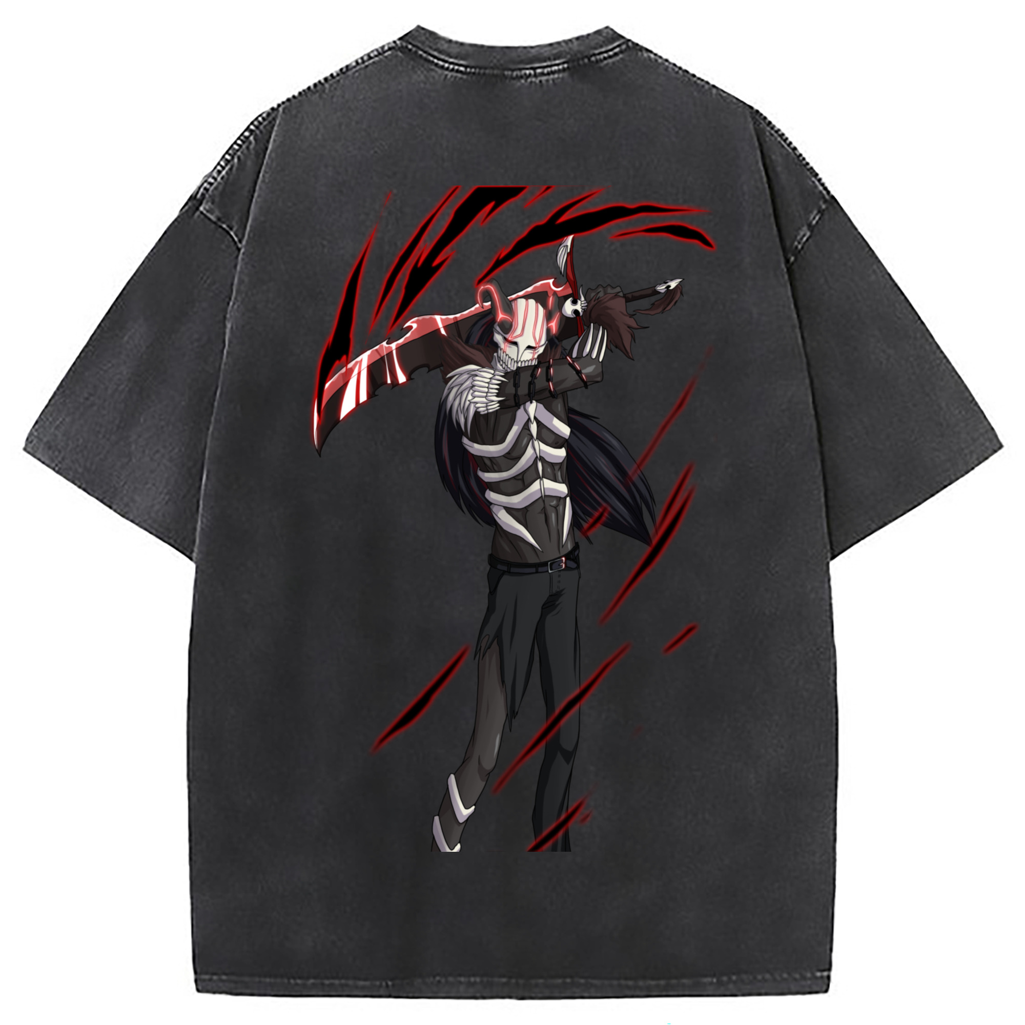 （画像用） ブリーチ 黒崎一護（くろさき いちご）BLEACH Kurosaki Ichigo 綿100% ヴィンテージ風 半袖Tシャツ（背面プリント）