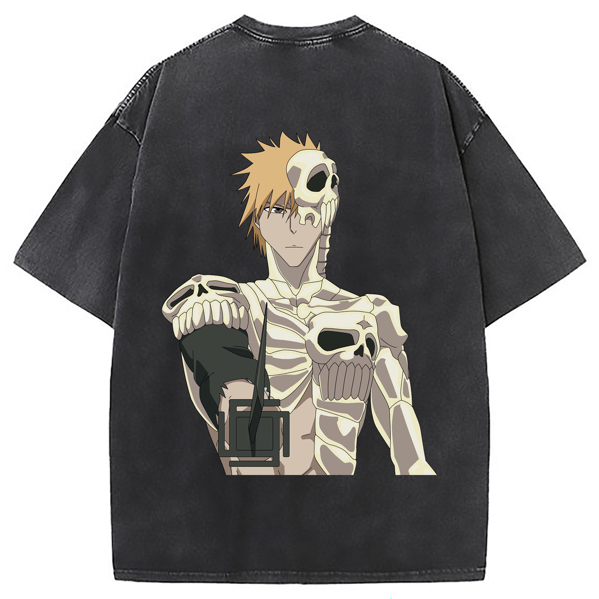 （画像用） ブリーチ 黒崎一護（くろさき いちご）BLEACH Kurosaki Ichigo 綿100% ヴィンテージ風 半袖Tシャツ（背面プリント）