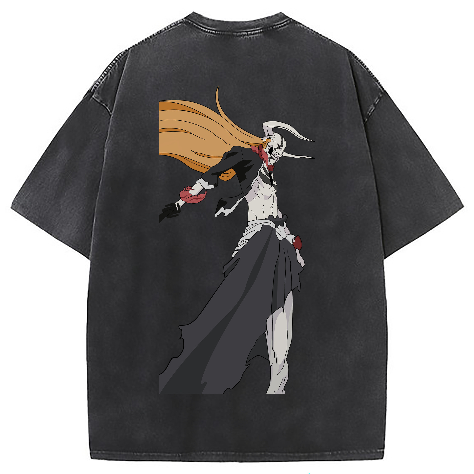 （画像用） ブリーチ 黒崎一護（くろさき いちご）BLEACH Kurosaki Ichigo 綿100% ヴィンテージ風 半袖Tシャツ（背面プリント）