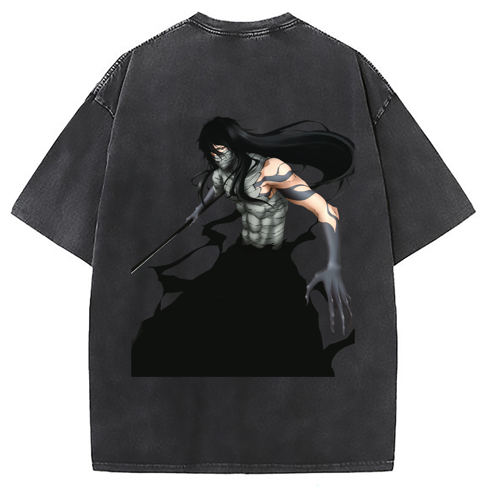 （画像用） ブリーチ 黒崎一護（くろさき いちご）BLEACH Kurosaki Ichigo 綿100% ヴィンテージ風 半袖Tシャツ（背面プリント）