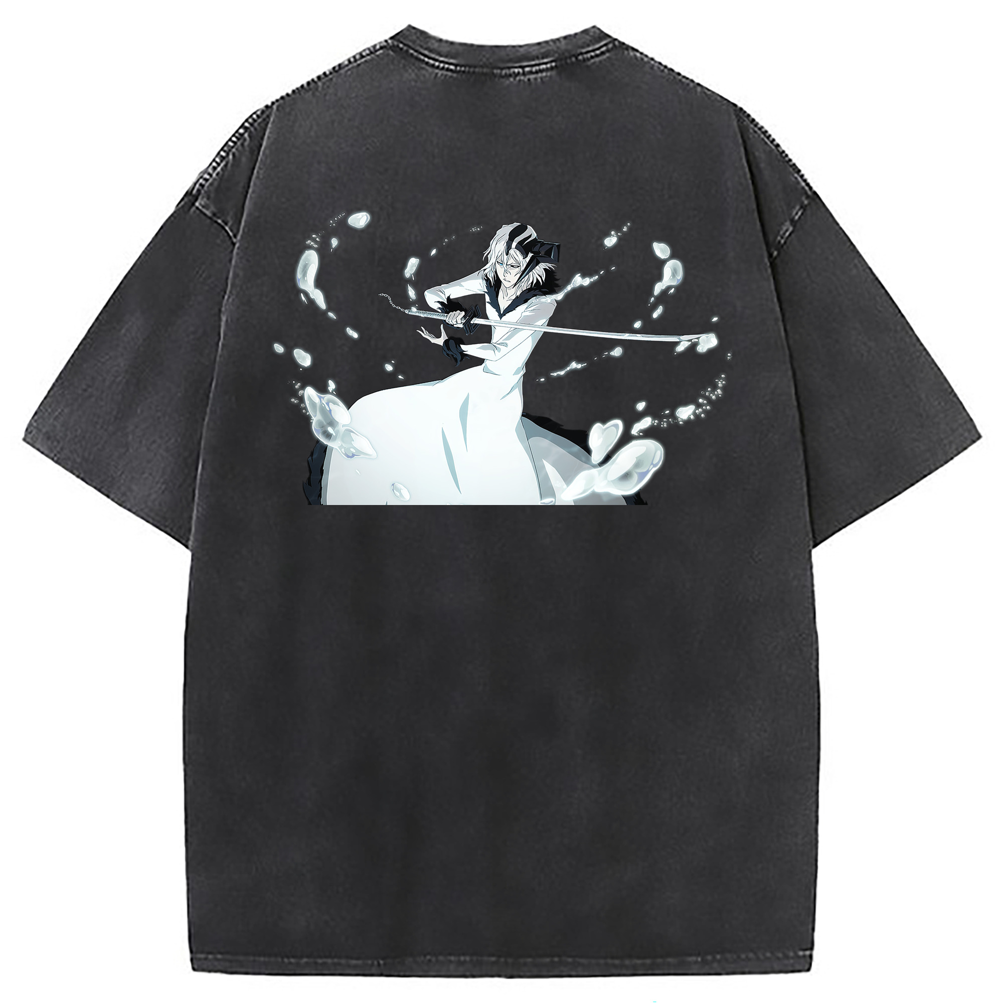 （画像用） ブリーチ 黒崎一護（くろさき いちご）BLEACH Kurosaki Ichigo 綿100% ヴィンテージ風 半袖Tシャツ（背面プリント）