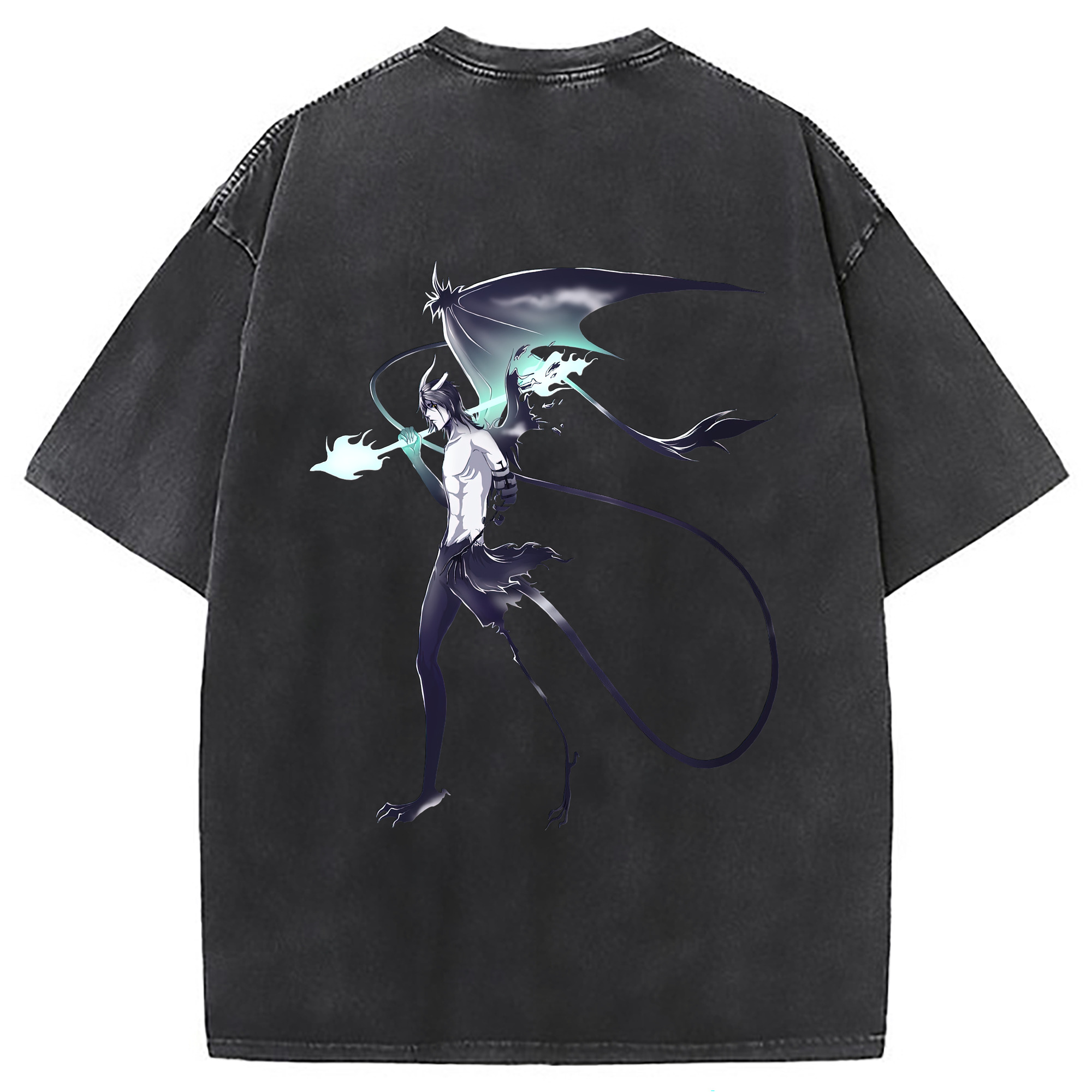 （画像用） ブリーチ ウルキオラ·シファー BLEACH Ulquiorra cifer 綿100% ヴィンテージ風 半袖Tシャツ（背面プリント）
