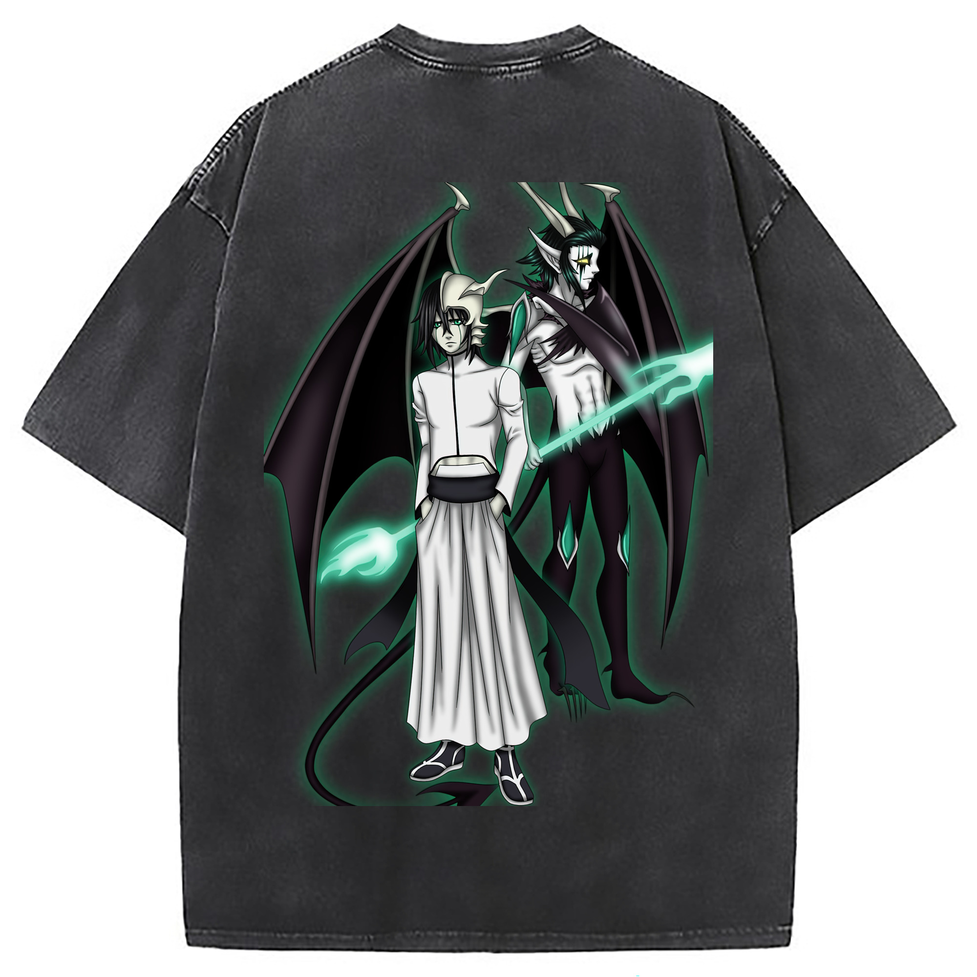 （画像用） ブリーチ ウルキオラ·シファー BLEACH Ulquiorra cifer 綿100% ヴィンテージ風 半袖Tシャツ（背面プリント）