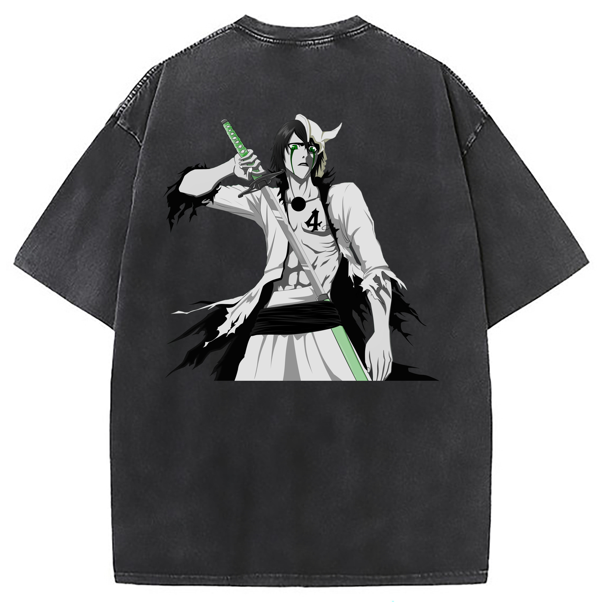 （画像用） ブリーチ ウルキオラ·シファー BLEACH Ulquiorra cifer 綿100% ヴィンテージ風 半袖Tシャツ（背面プリント）
