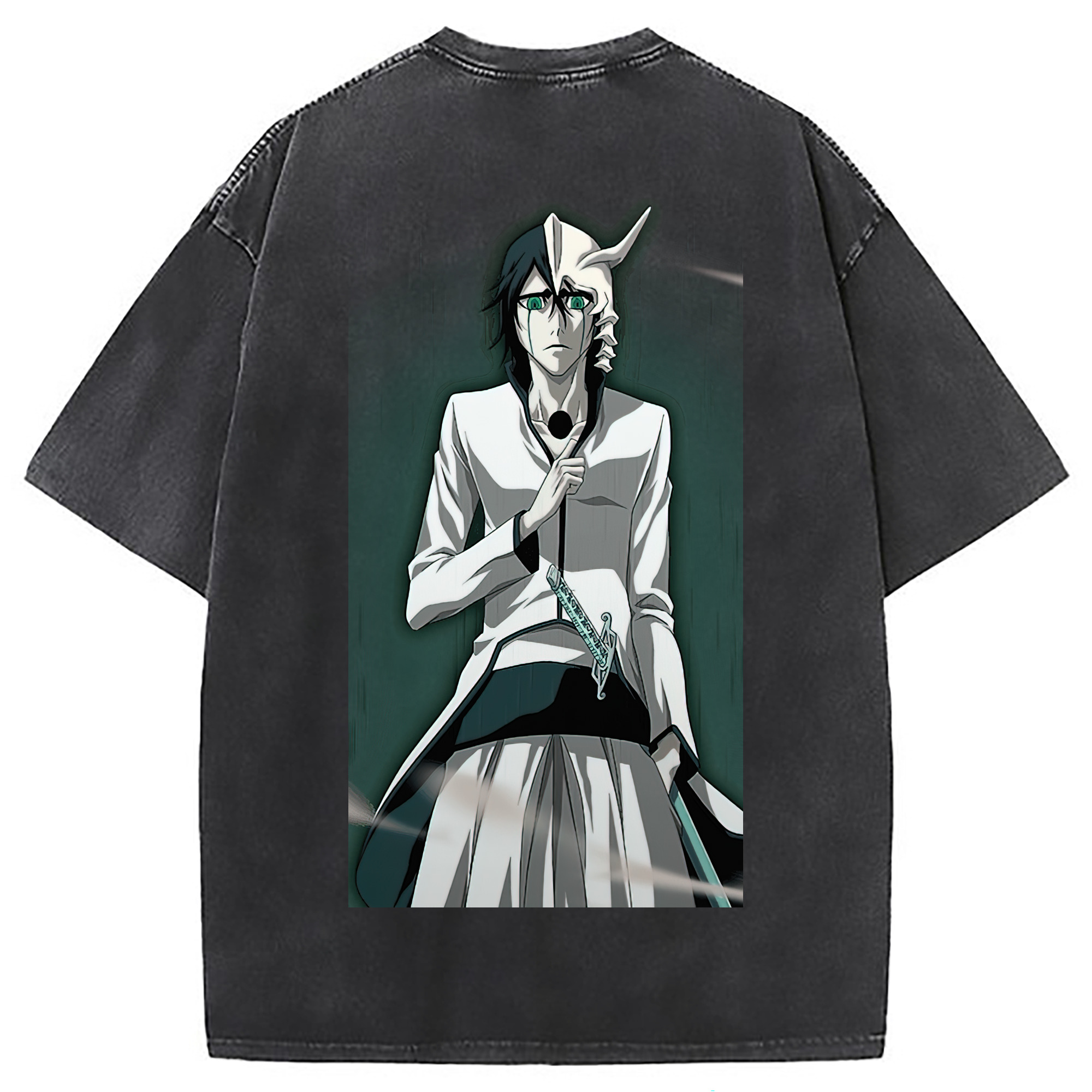 （画像用） ブリーチ ウルキオラ·シファー BLEACH Ulquiorra cifer 綿100% ヴィンテージ風 半袖Tシャツ（背面プリント）