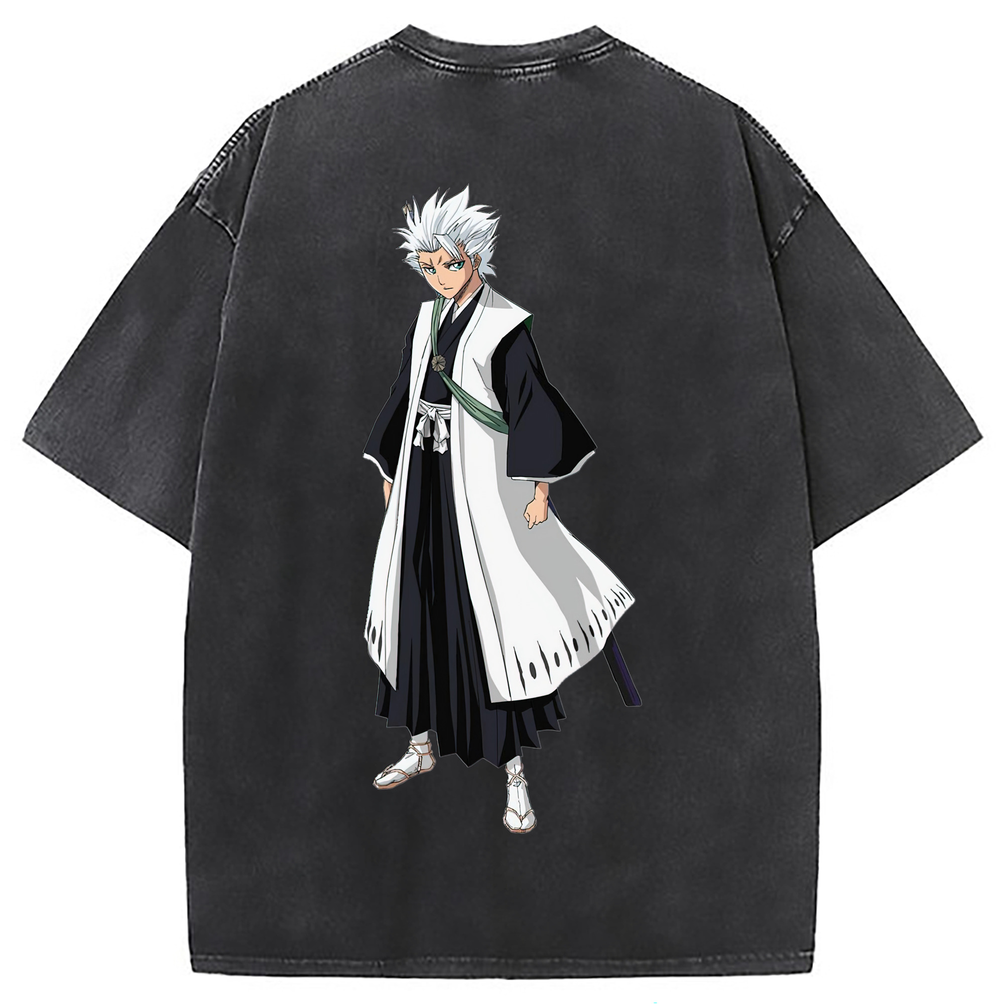 （画像用） ブリーチ 日番谷冬獅郎（ひつがや とうしろう） BLEACH Hitsugaya Toushirou 綿100% ヴィンテージ風 半袖Tシャツ（背面プリント）