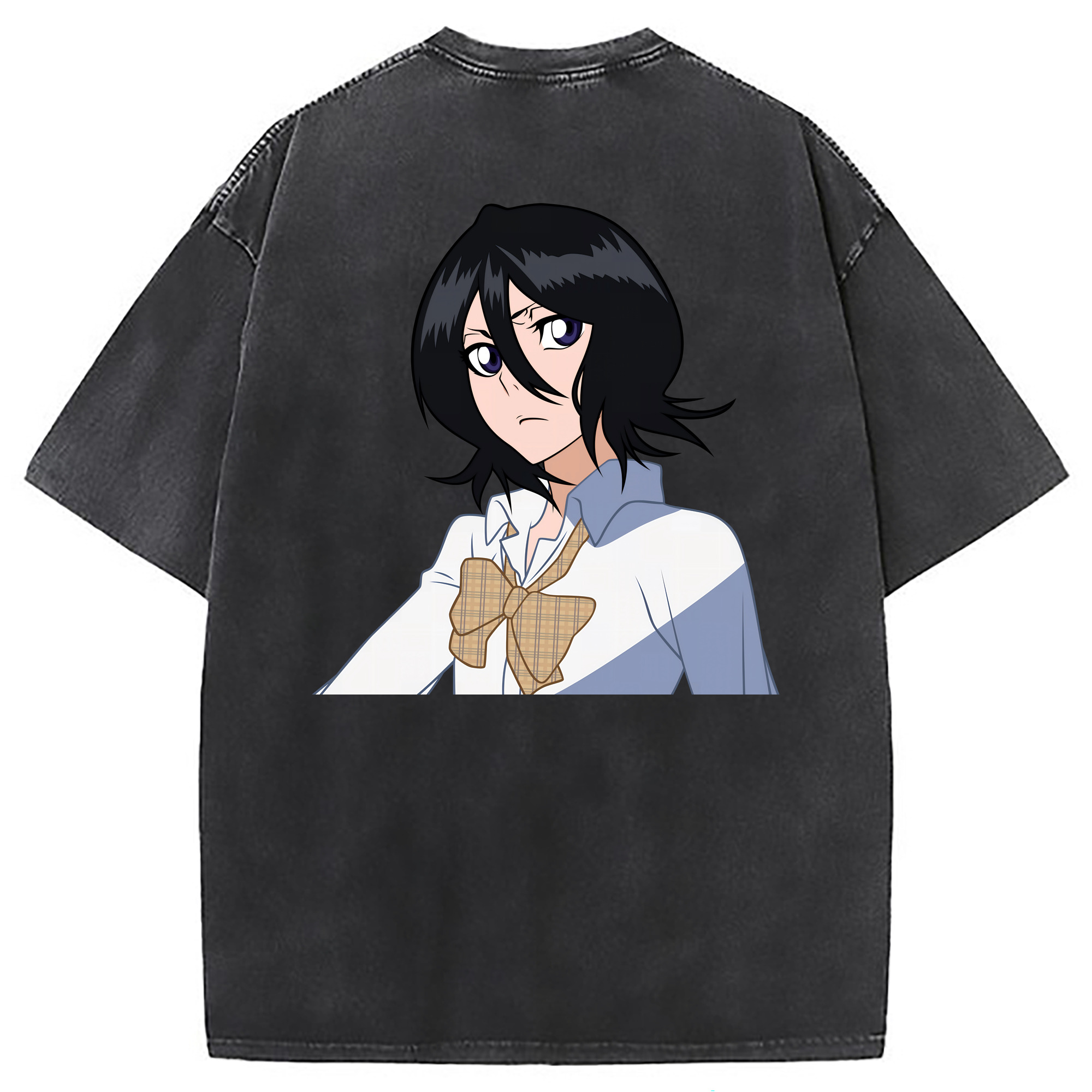 （画像用） ブリーチ 朽木ルキア BLEACH Kuchiki Rukia 綿100% ヴィンテージ風 半袖Tシャツ（背面プリント）