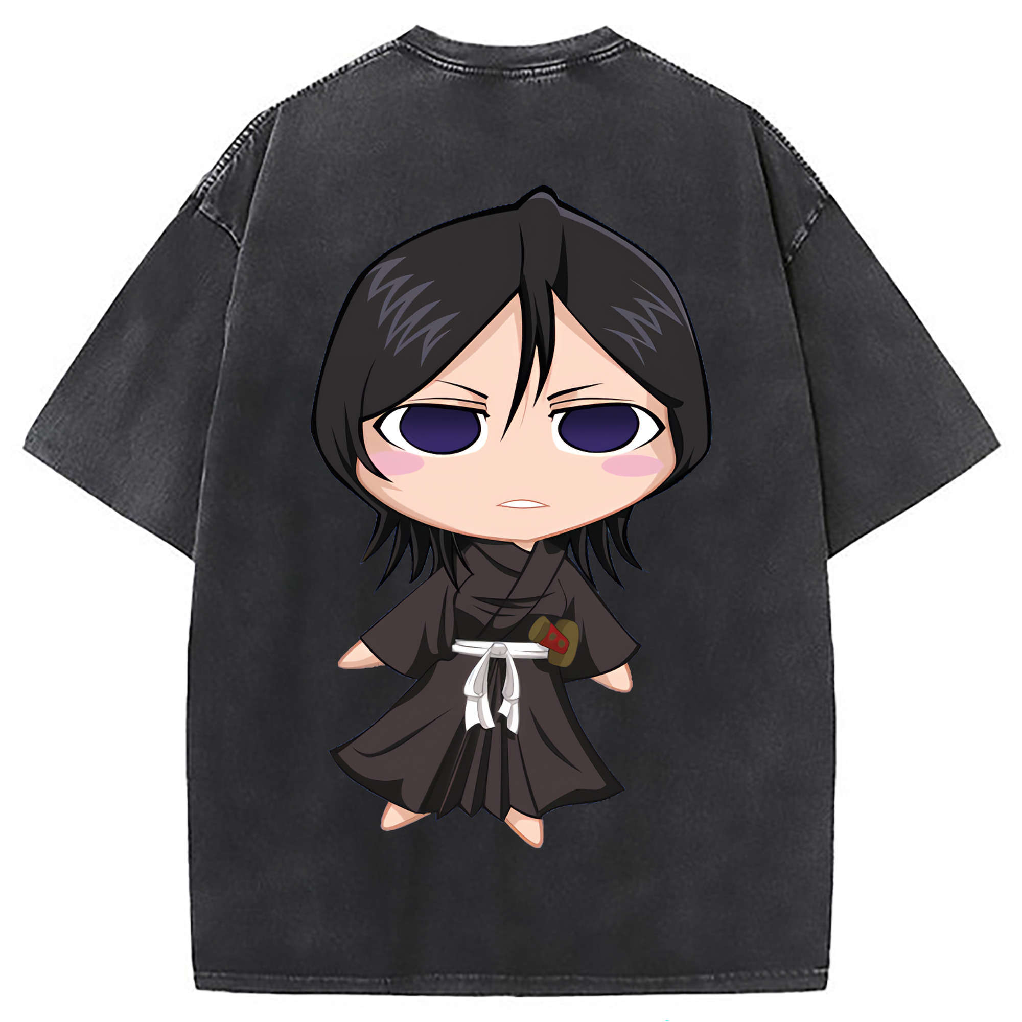 （画像用） ブリーチ 朽木ルキア BLEACH Kuchiki Rukia 綿100% ヴィンテージ風 半袖Tシャツ（背面プリント）