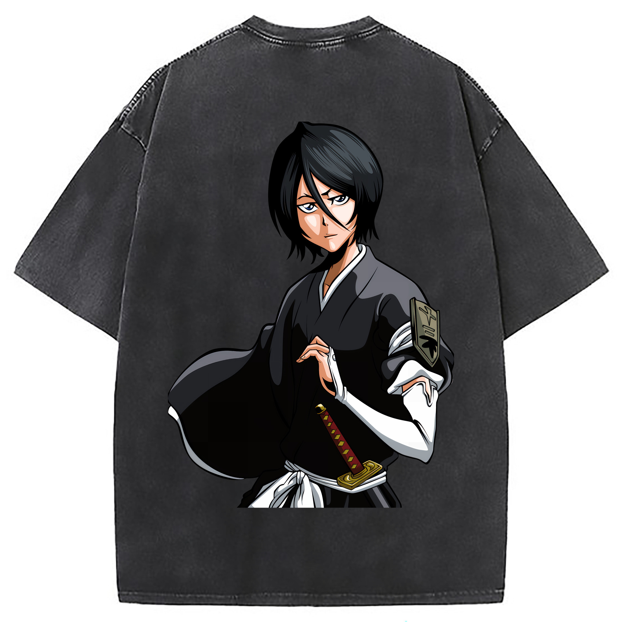 （画像用） ブリーチ 朽木ルキア BLEACH Kuchiki Rukia 綿100% ヴィンテージ風 半袖Tシャツ（背面プリント）