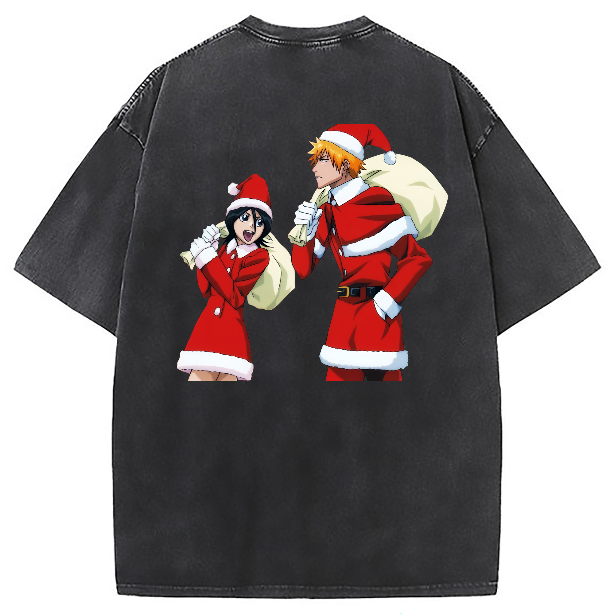 （画像用） ブリーチ 朽木ルキア BLEACH Kuchiki Rukia 綿100% ヴィンテージ風 半袖Tシャツ（背面プリント）