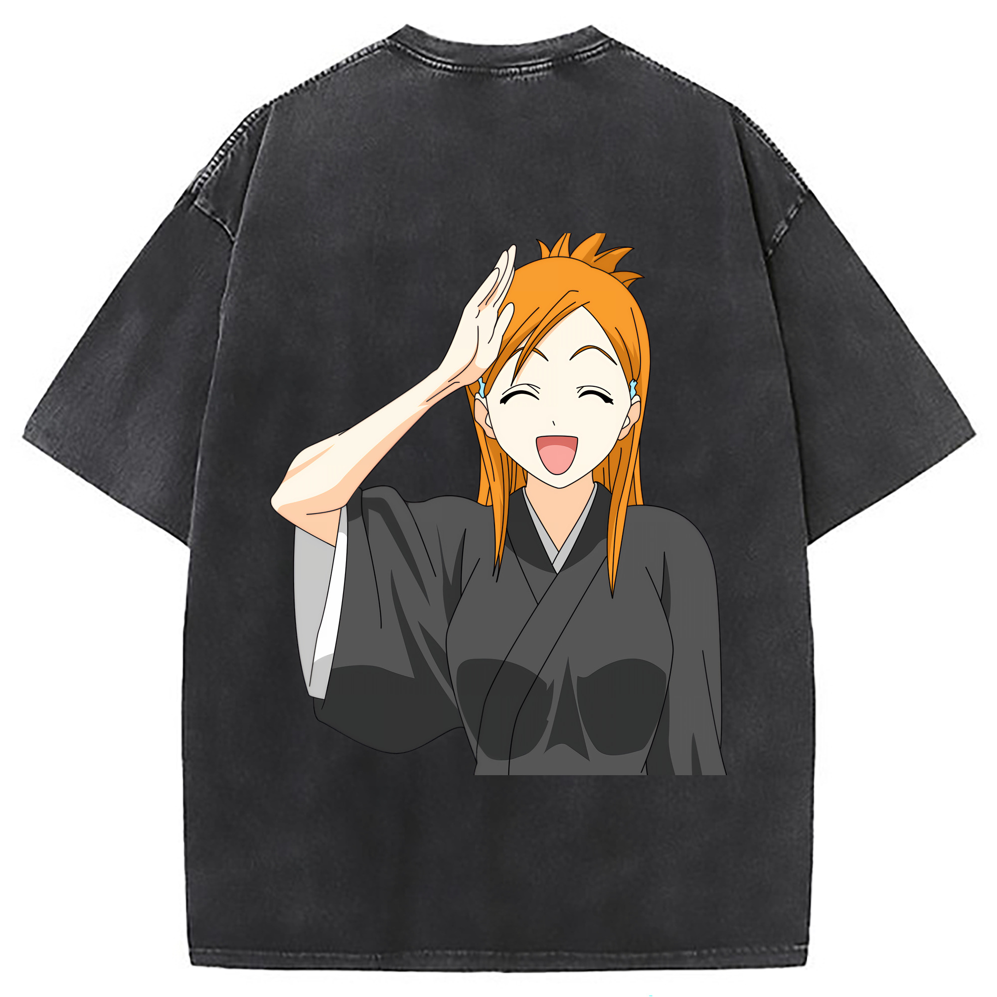 （画像用） ブリーチ 井上織姫（いのうえおりひめ） BLEACH Inoue Orihime 綿100% ヴィンテージ風 半袖Tシャツ（背面プリント）