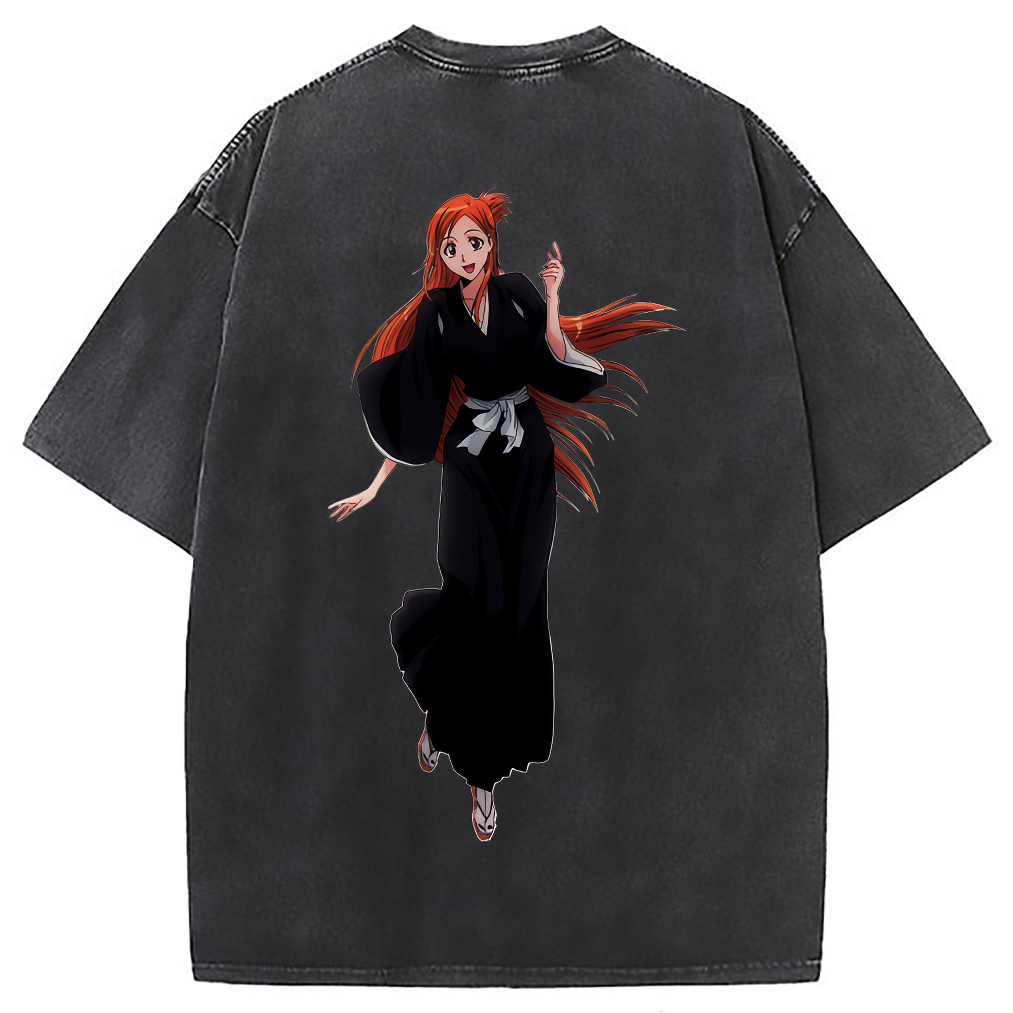 （画像用） ブリーチ 井上織姫（いのうえおりひめ） BLEACH Inoue Orihime 綿100% ヴィンテージ風 半袖Tシャツ（背面プリント）