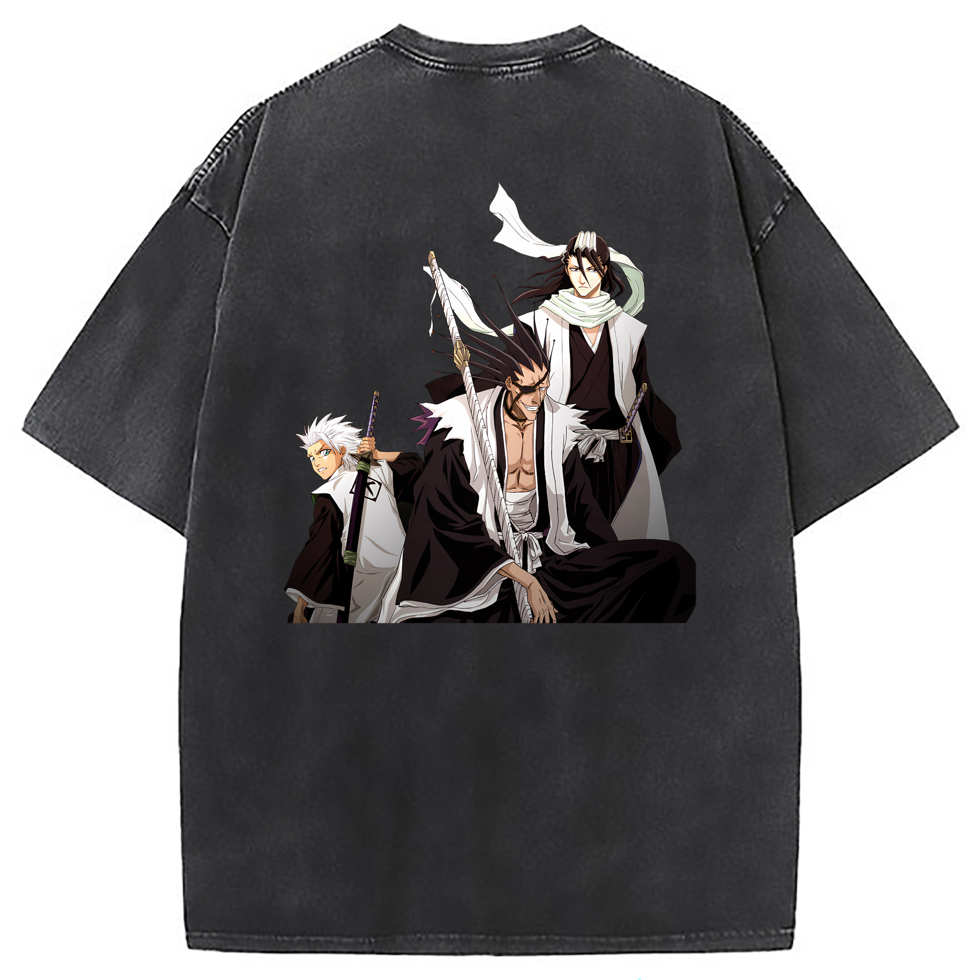 （画像用） ブリーチ ざらき けんぱち BLEACH Zaraki Kenpachi 綿100% ヴィンテージ風 半袖Tシャツ（背面プリント）