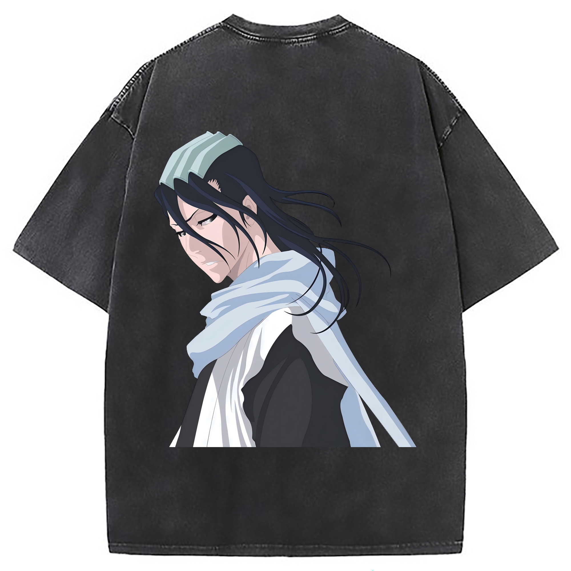 （画像用） ブリーチ くちき びゃくや BLEACH Kuchiki Byakuya 綿100% ヴィンテージ風 半袖Tシャツ（背面プリント）