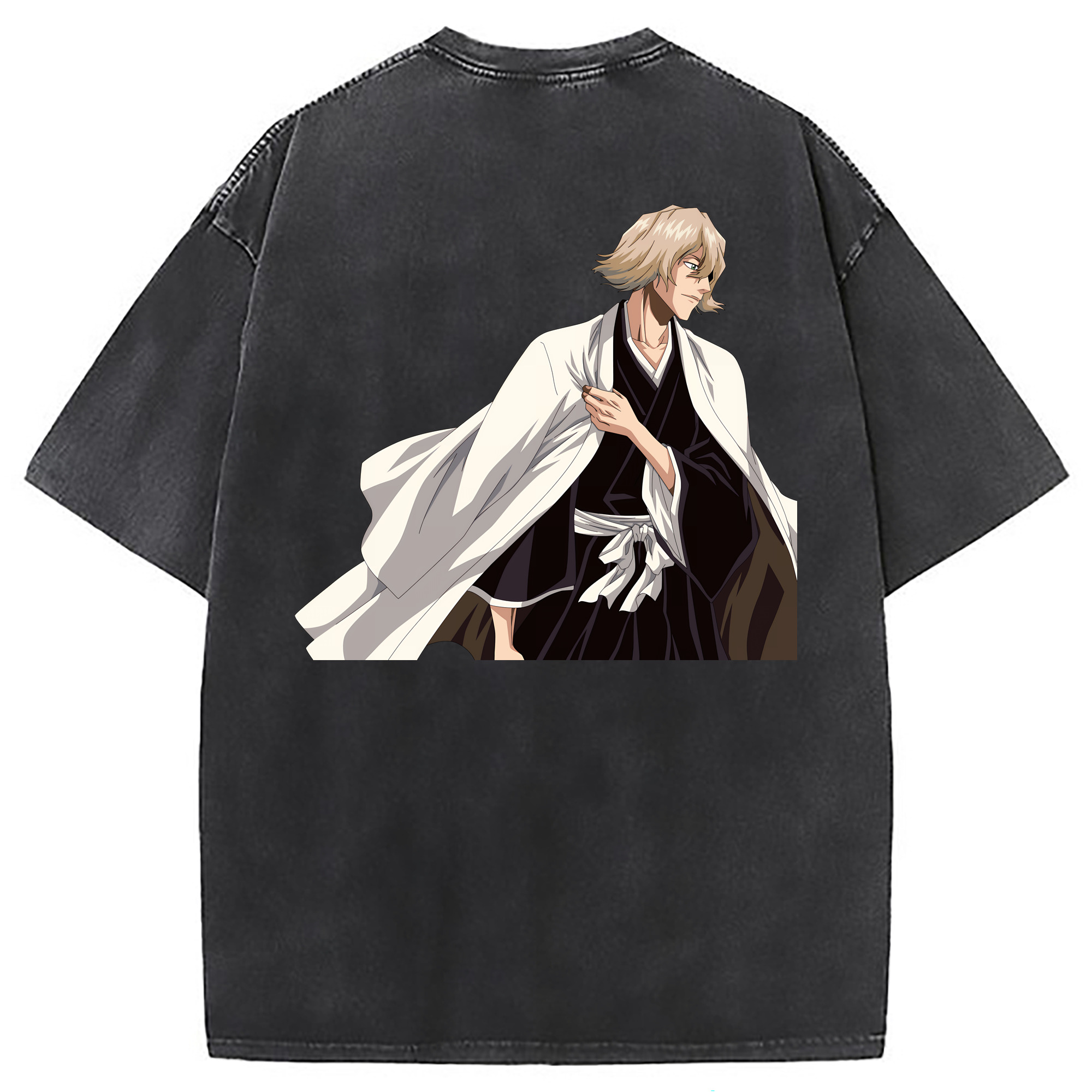 （画像用） "ブリーチ 浦原 喜助（うらはら きすけ） BLEACH Urahara Kisuke " 綿100% ヴィンテージ風 半袖Tシャツ（背面プリント）
