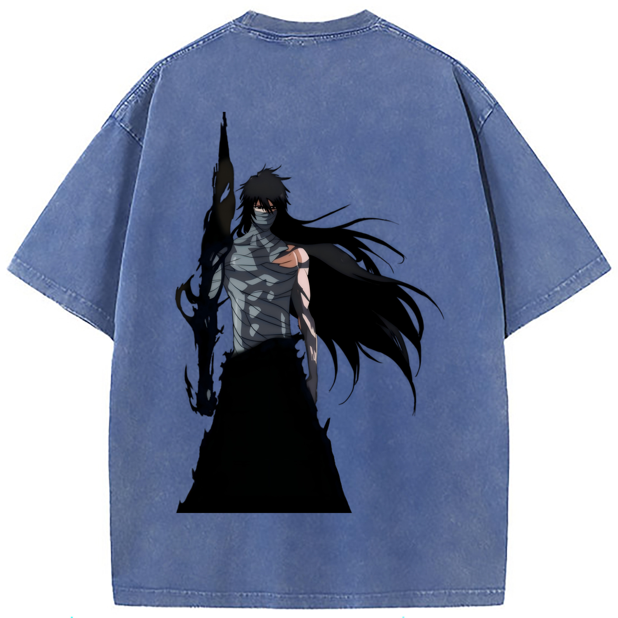 （画像用） ブリーチ 黒崎一護（くろさき いちご）BLEACH Kurosaki Ichigo 綿100% ヴィンテージ風 半袖Tシャツ（背面プリント）
