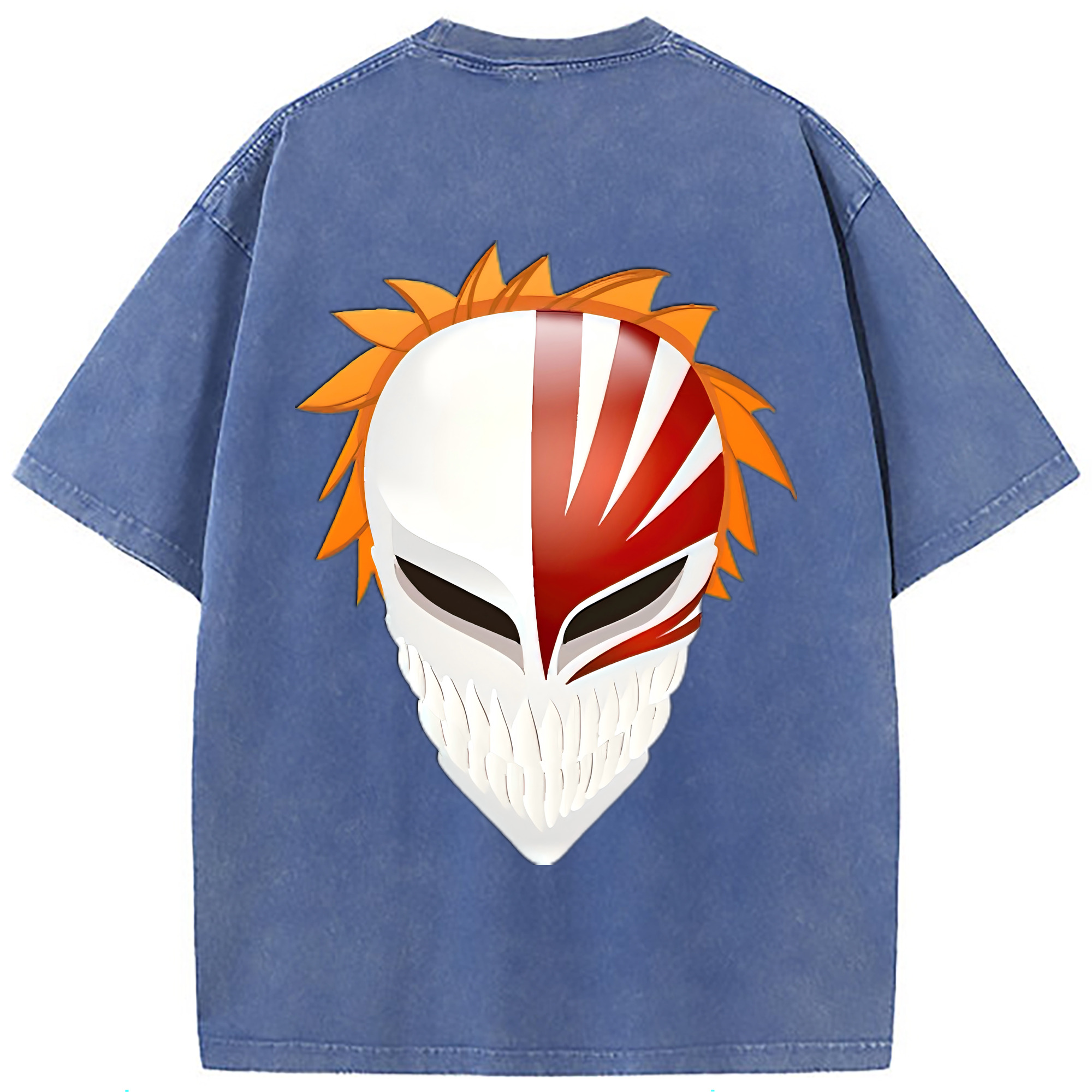 （画像用） ブリーチ 黒崎一護（くろさき いちご）BLEACH Kurosaki Ichigo 綿100% ヴィンテージ風 半袖Tシャツ（背面プリント）