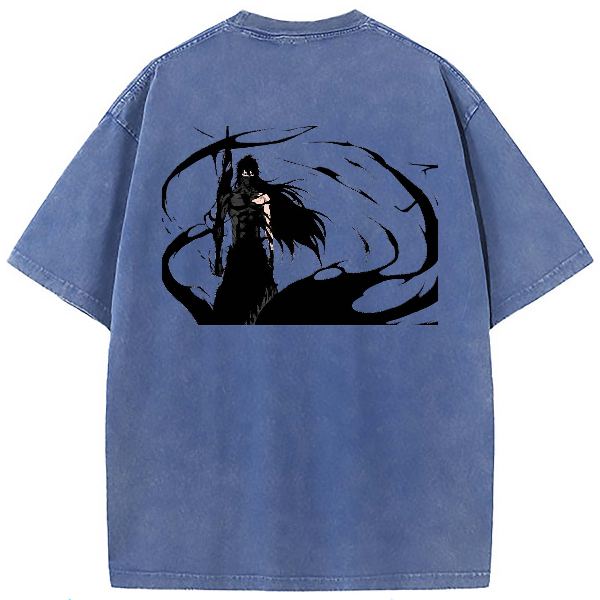 （画像用） ブリーチ 黒崎一護（くろさき いちご）BLEACH Kurosaki Ichigo 綿100% ヴィンテージ風 半袖Tシャツ（背面プリント）