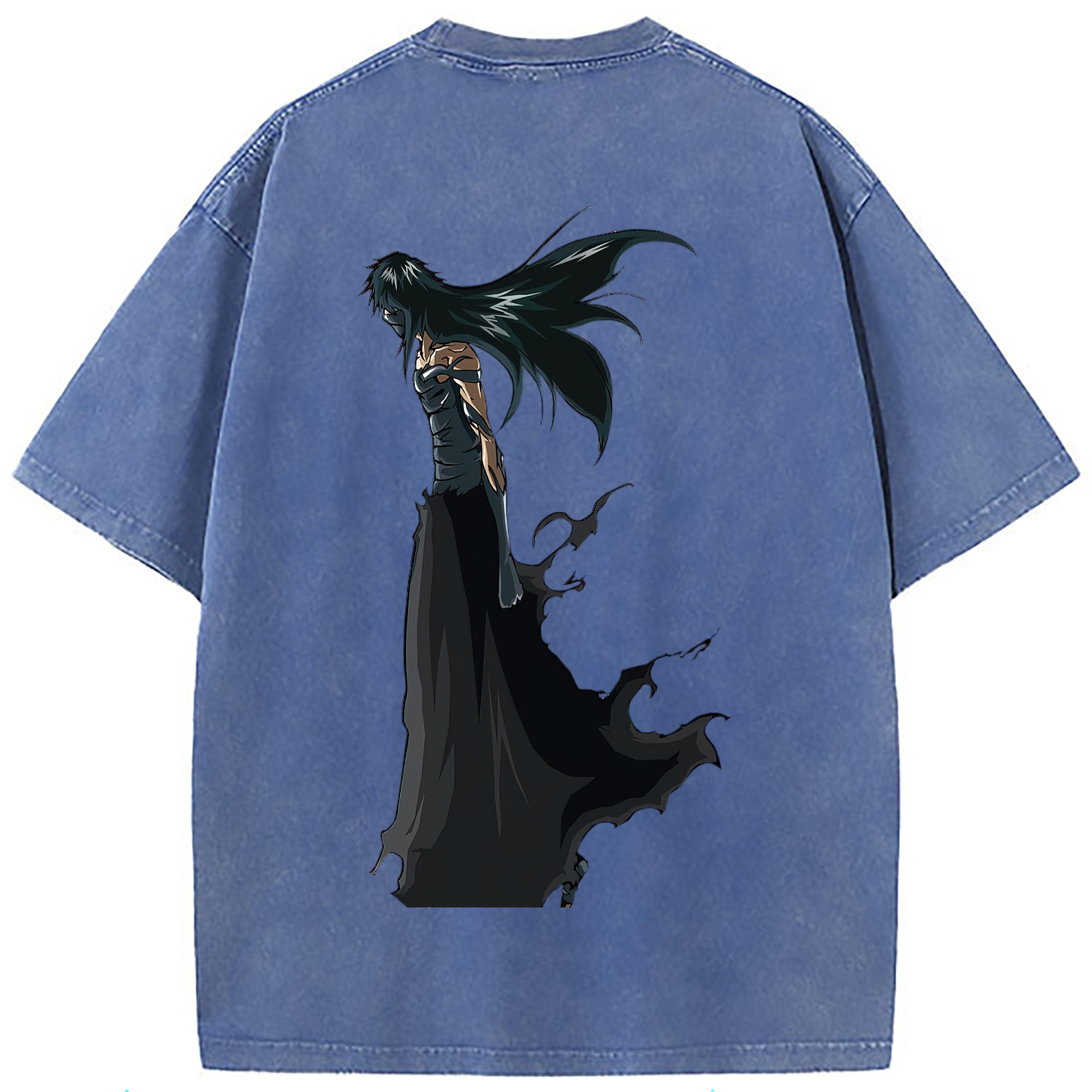 （画像用） ブリーチ 黒崎一護（くろさき いちご）BLEACH Kurosaki Ichigo 綿100% ヴィンテージ風 半袖Tシャツ（背面プリント）