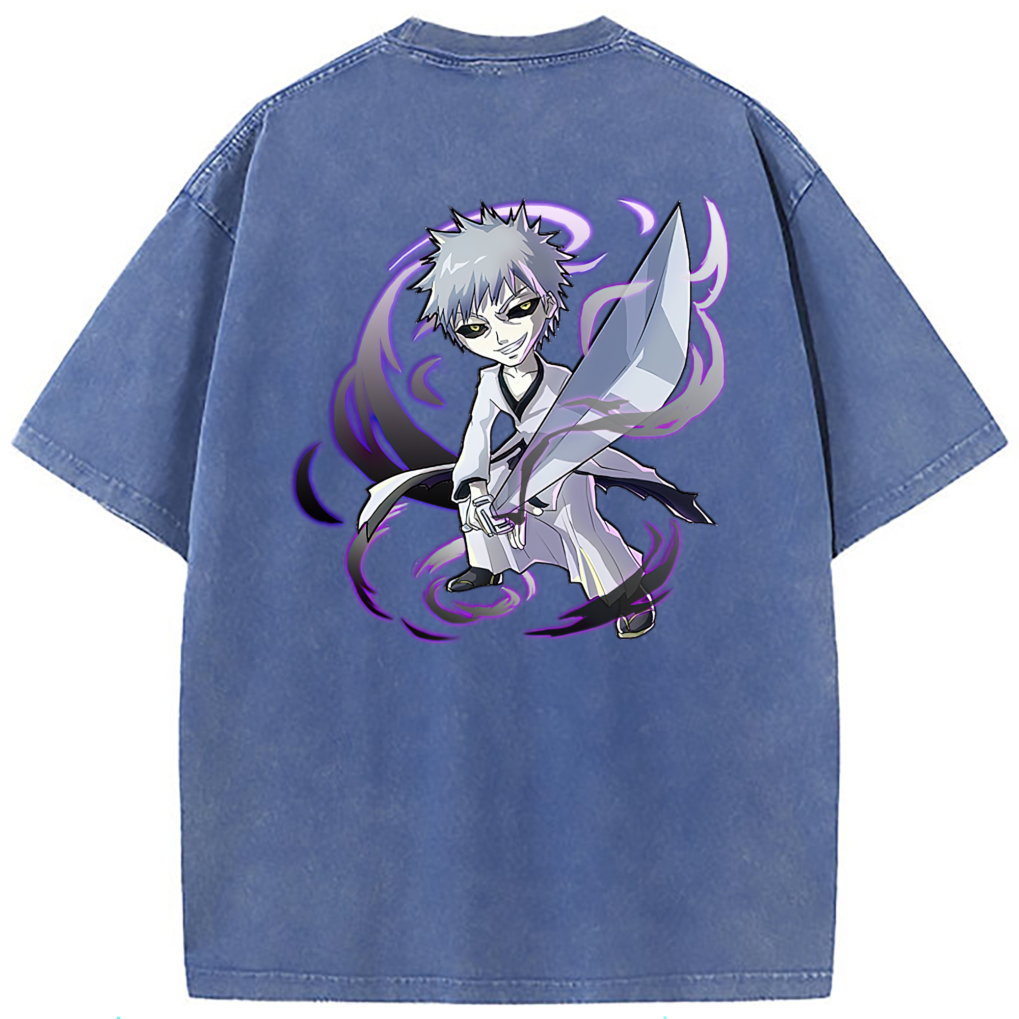 （画像用） ブリーチ 黒崎一護（くろさき いちご）BLEACH Kurosaki Ichigo 綿100% ヴィンテージ風 半袖Tシャツ（背面プリント）