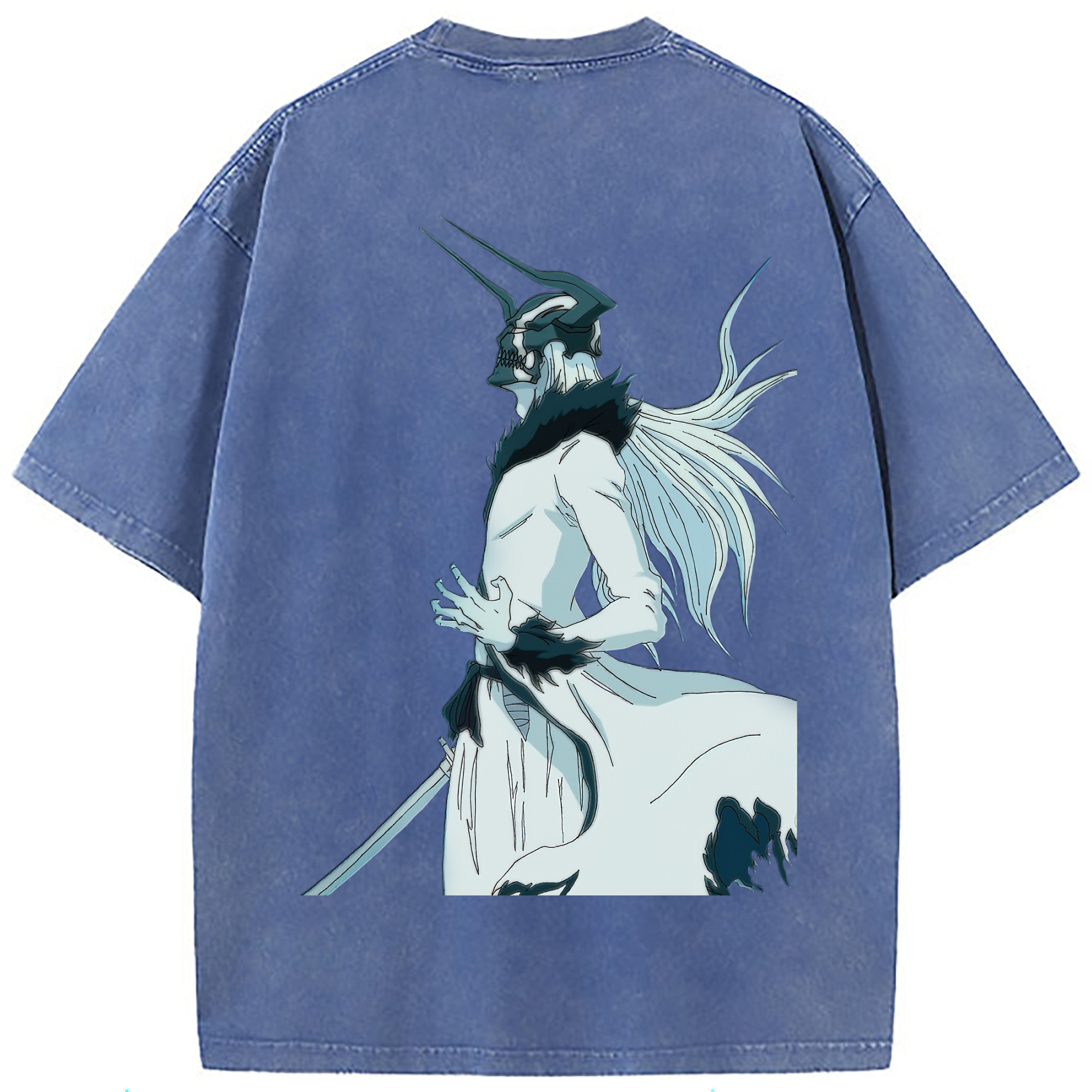 （画像用） ブリーチ 黒崎一護（くろさき いちご）BLEACH Kurosaki Ichigo 綿100% ヴィンテージ風 半袖Tシャツ（背面プリント）