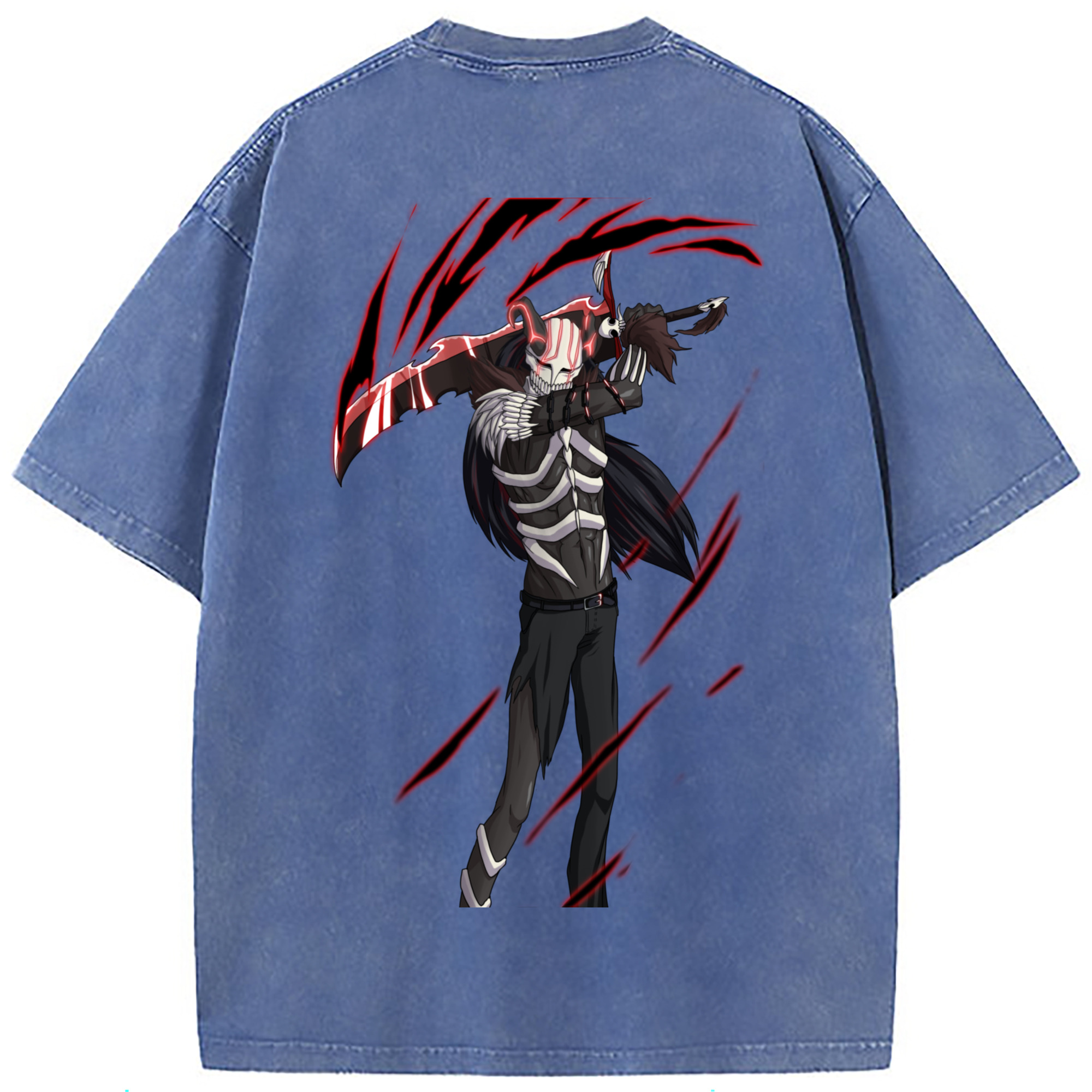 （画像用） ブリーチ 黒崎一護（くろさき いちご）BLEACH Kurosaki Ichigo 綿100% ヴィンテージ風 半袖Tシャツ（背面プリント）