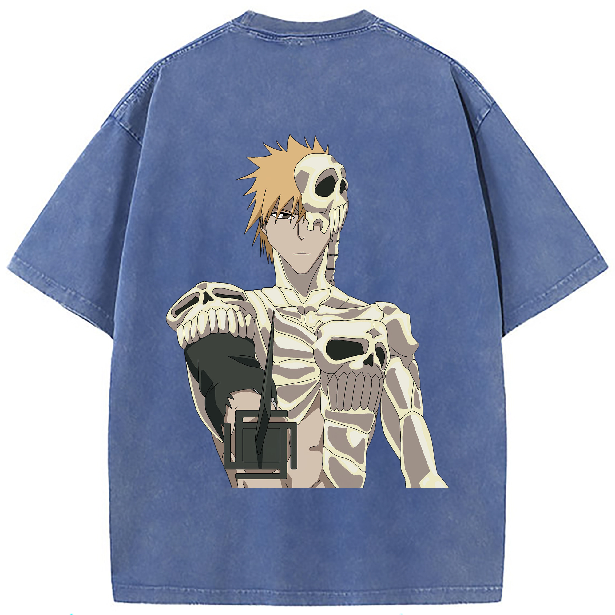 （画像用） ブリーチ 黒崎一護（くろさき いちご）BLEACH Kurosaki Ichigo 綿100% ヴィンテージ風 半袖Tシャツ（背面プリント）