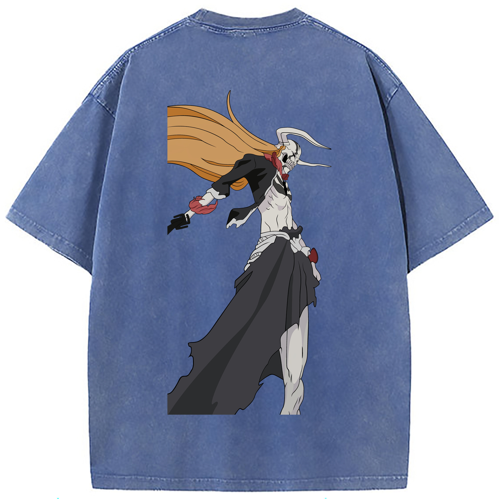 （画像用） ブリーチ 黒崎一護（くろさき いちご）BLEACH Kurosaki Ichigo 綿100% ヴィンテージ風 半袖Tシャツ（背面プリント）