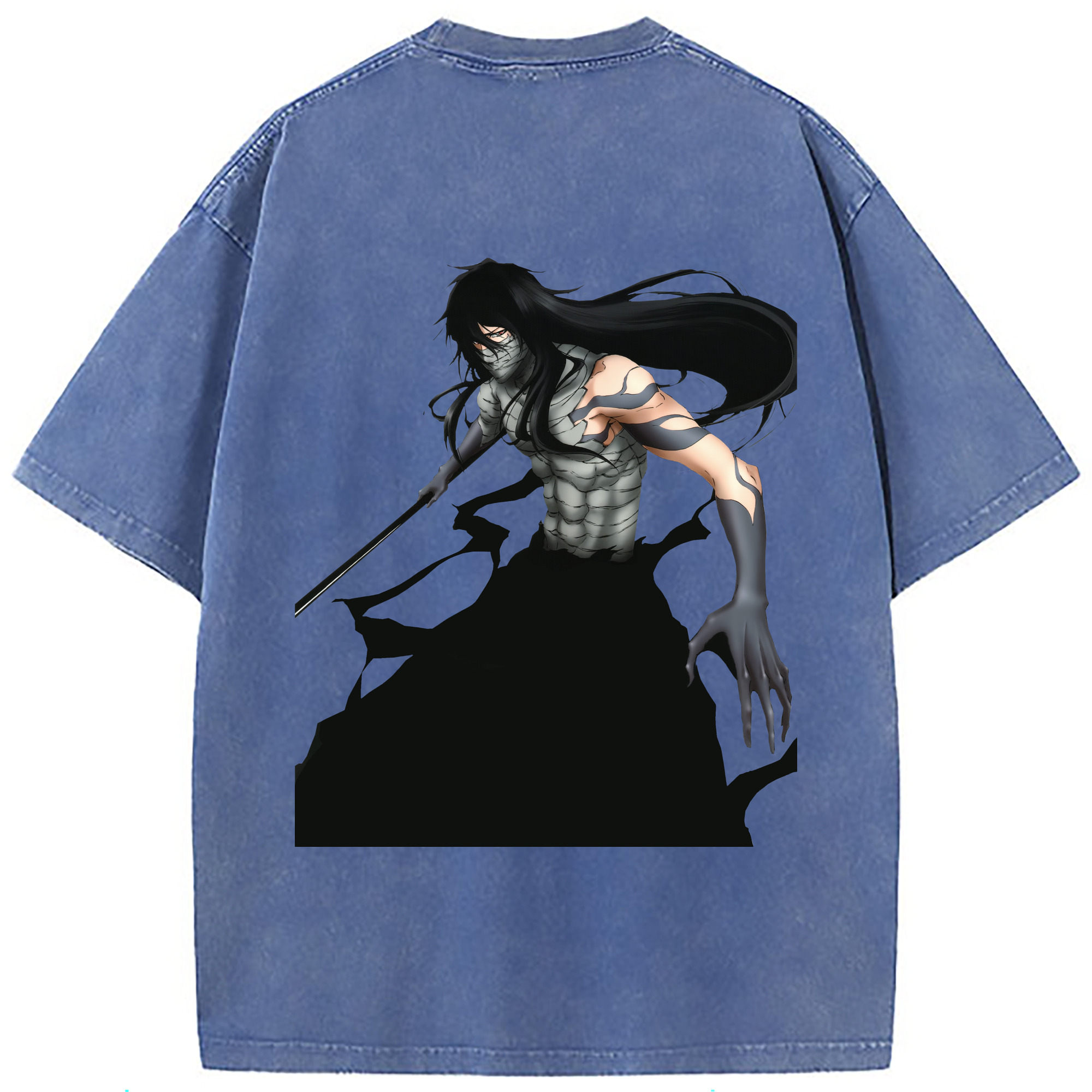 （画像用） ブリーチ 黒崎一護（くろさき いちご）BLEACH Kurosaki Ichigo 綿100% ヴィンテージ風 半袖Tシャツ（背面プリント）