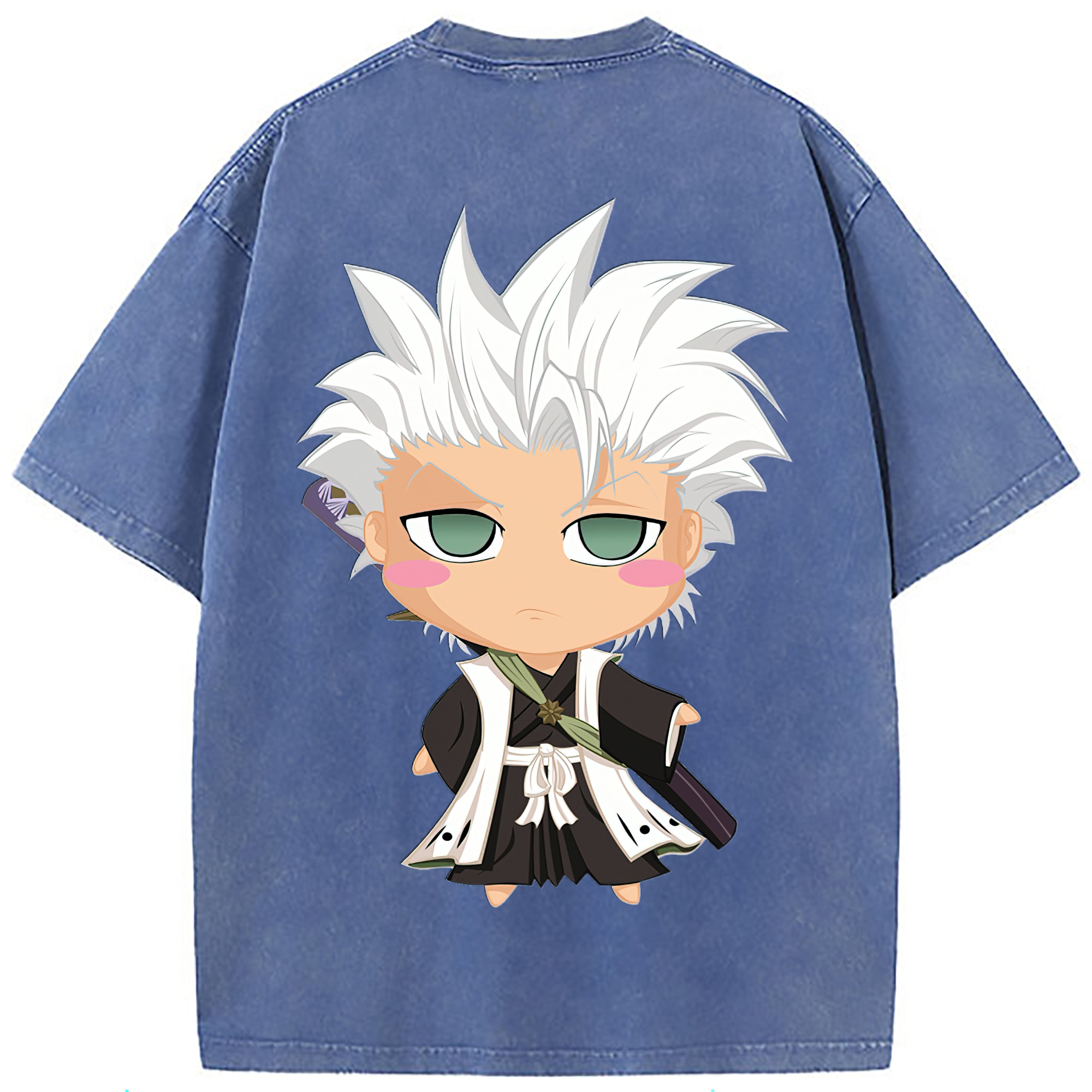 （画像用） ブリーチ 日番谷冬獅郎（ひつがや とうしろう） BLEACH Hitsugaya Toushirou 綿100% ヴィンテージ風 半袖Tシャツ（背面プリント）