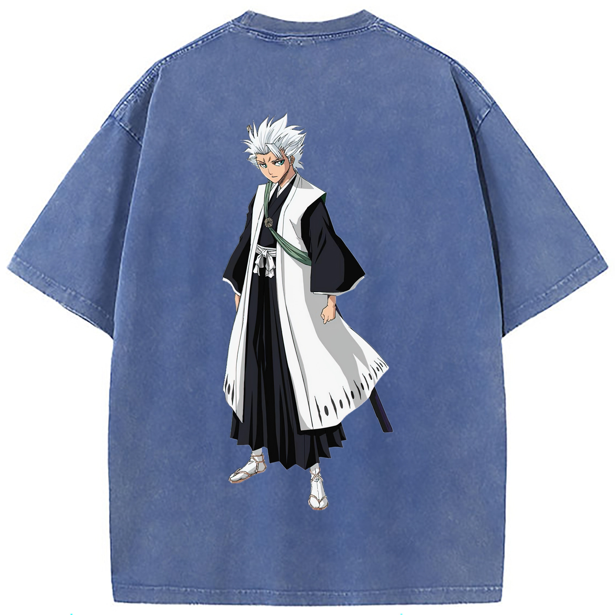 （画像用） ブリーチ 日番谷冬獅郎（ひつがや とうしろう） BLEACH Hitsugaya Toushirou 綿100% ヴィンテージ風 半袖Tシャツ（背面プリント）