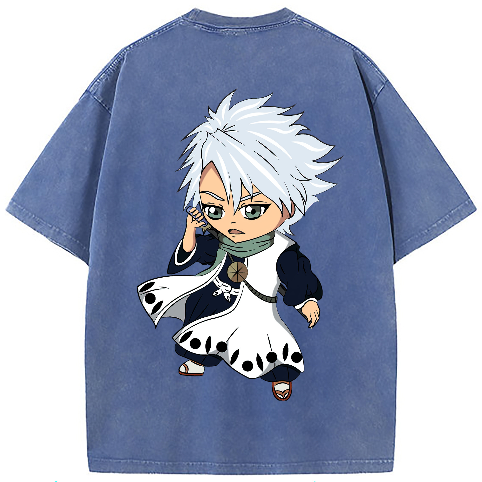 （画像用） ブリーチ 日番谷冬獅郎（ひつがや とうしろう） BLEACH Hitsugaya Toushirou 綿100% ヴィンテージ風 半袖Tシャツ（背面プリント）
