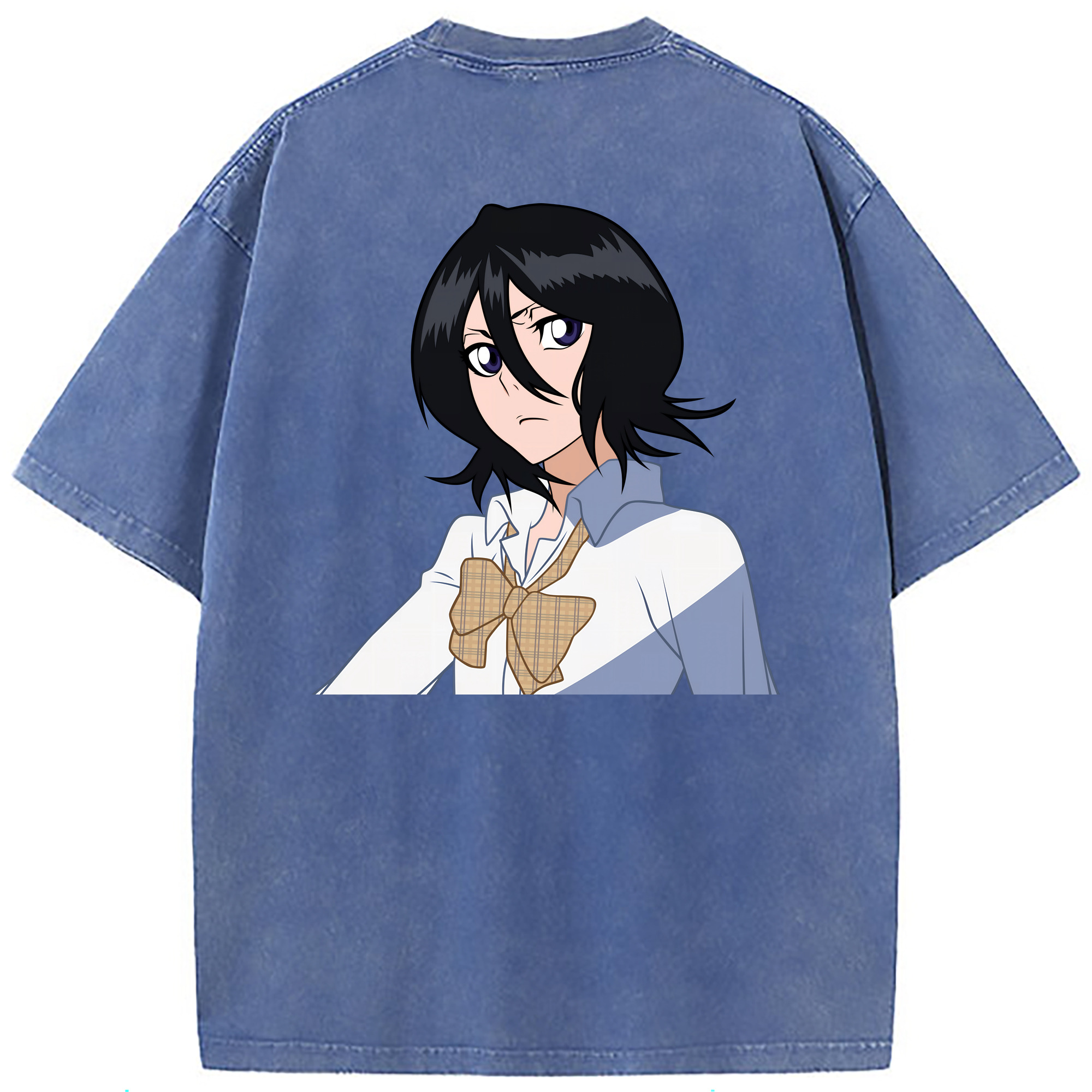 （画像用） ブリーチ 朽木ルキア BLEACH Kuchiki Rukia 綿100% ヴィンテージ風 半袖Tシャツ（背面プリント）