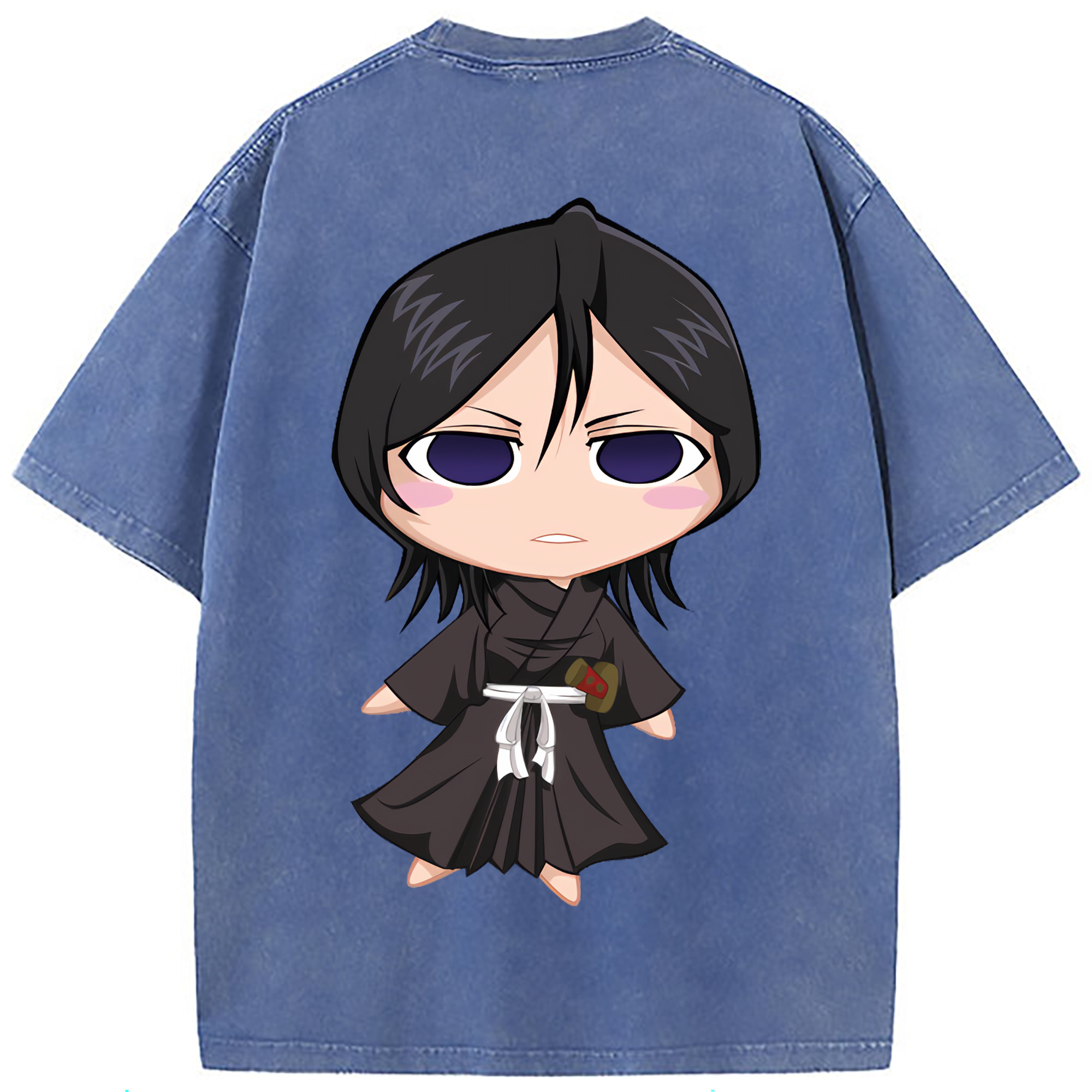 （画像用） ブリーチ 朽木ルキア BLEACH Kuchiki Rukia 綿100% ヴィンテージ風 半袖Tシャツ（背面プリント）