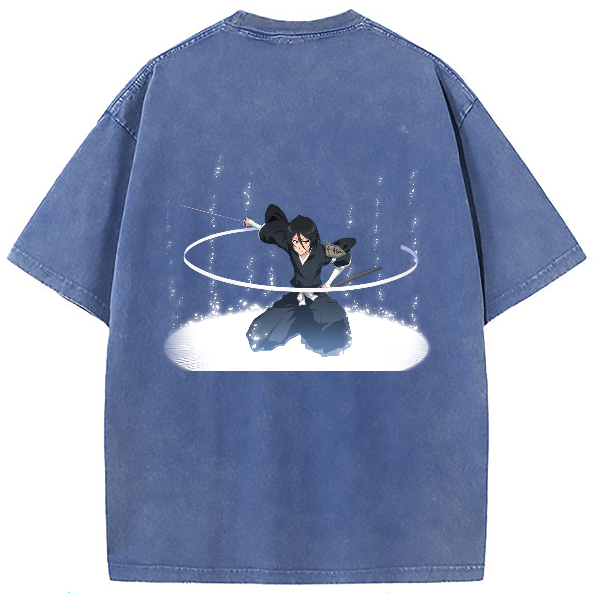 （画像用） ブリーチ 朽木ルキア BLEACH Kuchiki Rukia 綿100% ヴィンテージ風 半袖Tシャツ（背面プリント）