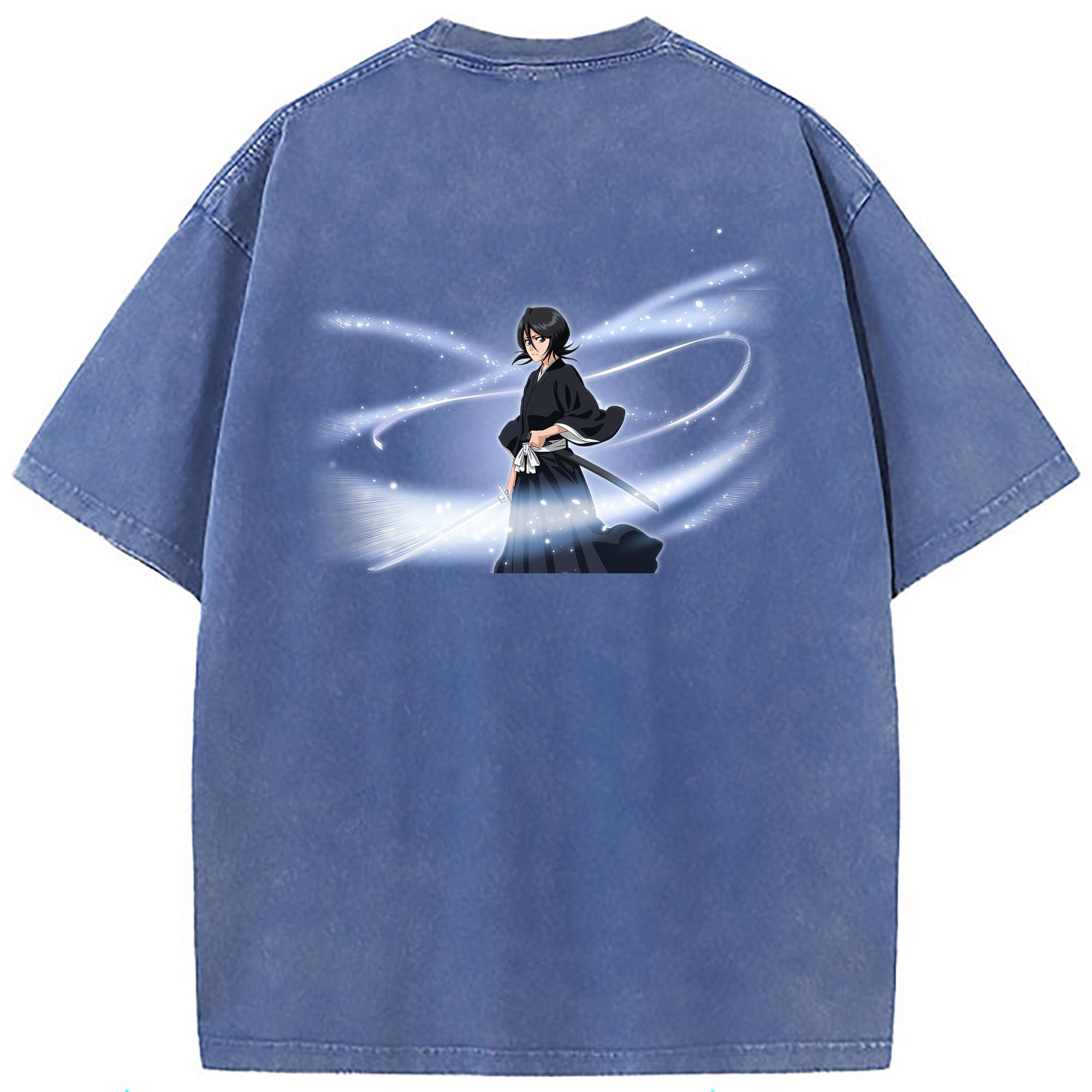 （画像用） ブリーチ 朽木ルキア BLEACH Kuchiki Rukia 綿100% ヴィンテージ風 半袖Tシャツ（背面プリント）