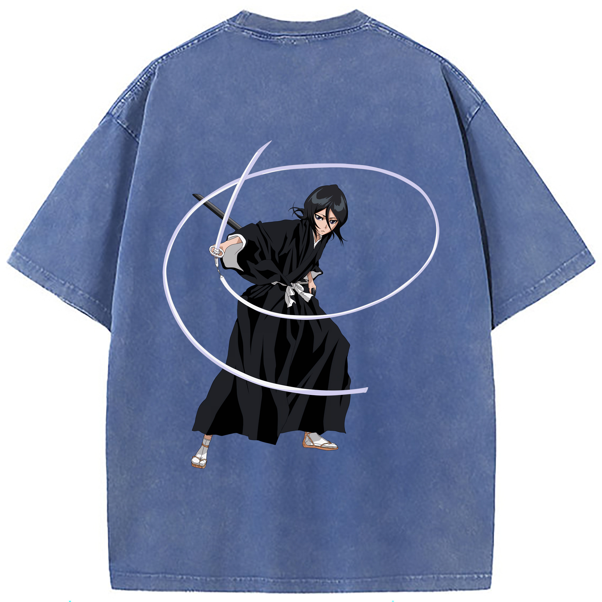 （画像用） ブリーチ 朽木ルキア BLEACH Kuchiki Rukia 綿100% ヴィンテージ風 半袖Tシャツ（背面プリント）