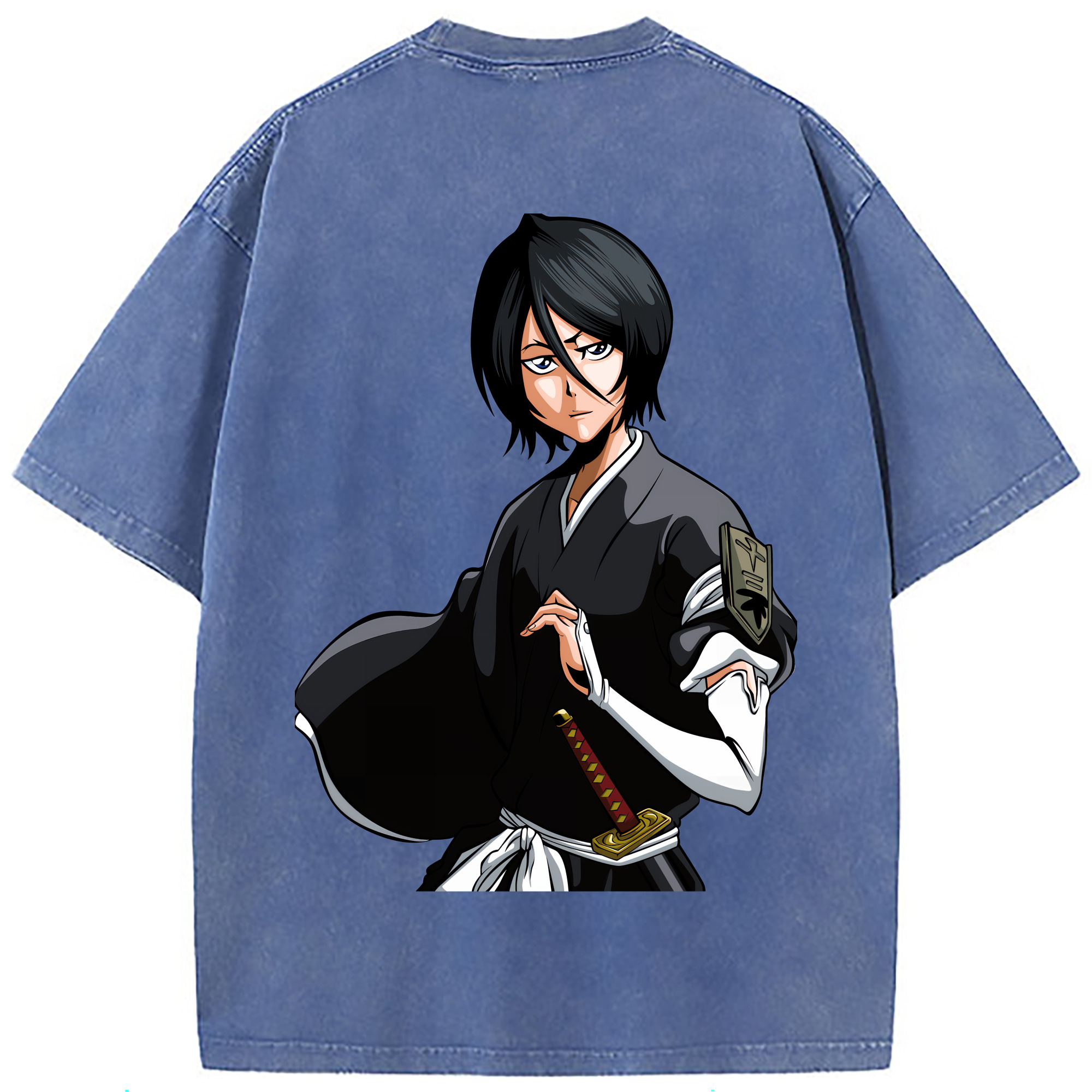 （画像用） ブリーチ 朽木ルキア BLEACH Kuchiki Rukia 綿100% ヴィンテージ風 半袖Tシャツ（背面プリント）