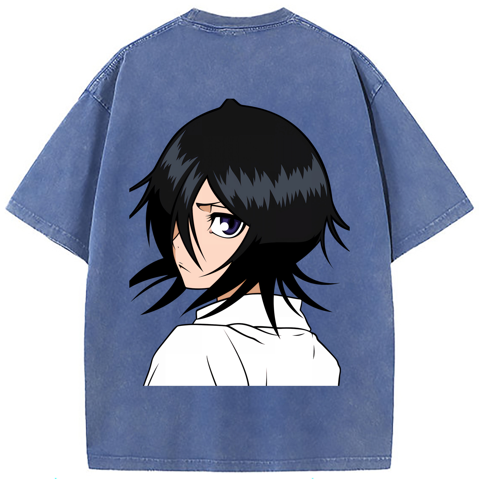 （画像用） ブリーチ 朽木ルキア BLEACH Kuchiki Rukia 綿100% ヴィンテージ風 半袖Tシャツ（背面プリント）