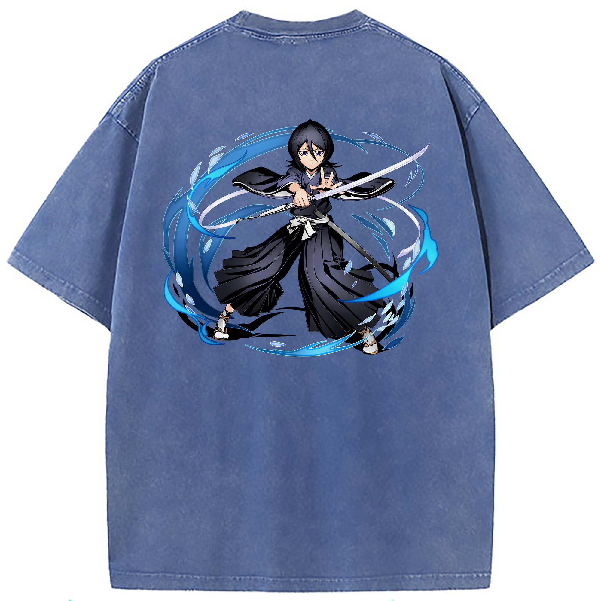 （画像用） ブリーチ 朽木ルキア BLEACH Kuchiki Rukia 綿100% ヴィンテージ風 半袖Tシャツ（背面プリント）