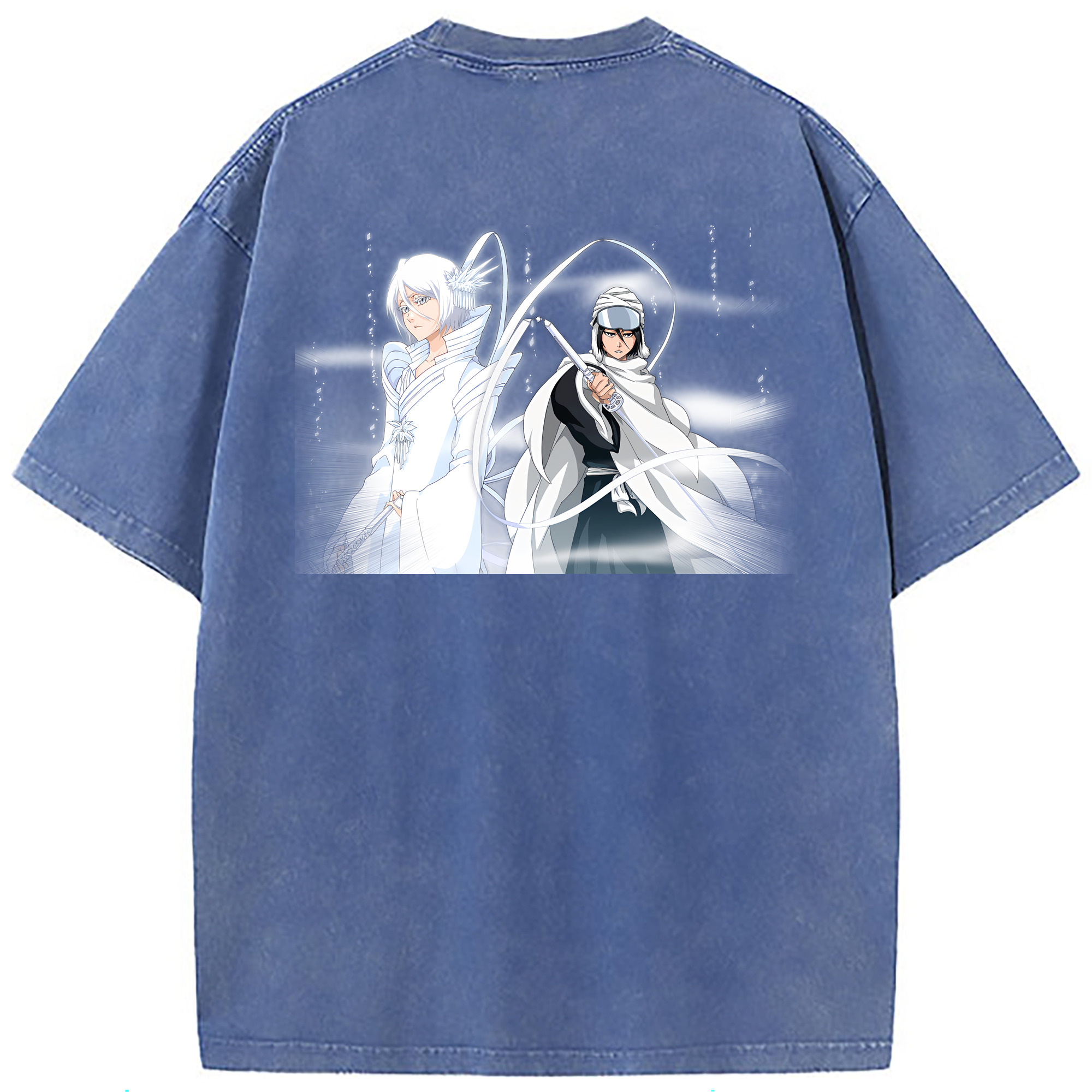 （画像用） ブリーチ 朽木ルキア BLEACH Kuchiki Rukia 綿100% ヴィンテージ風 半袖Tシャツ（背面プリント）