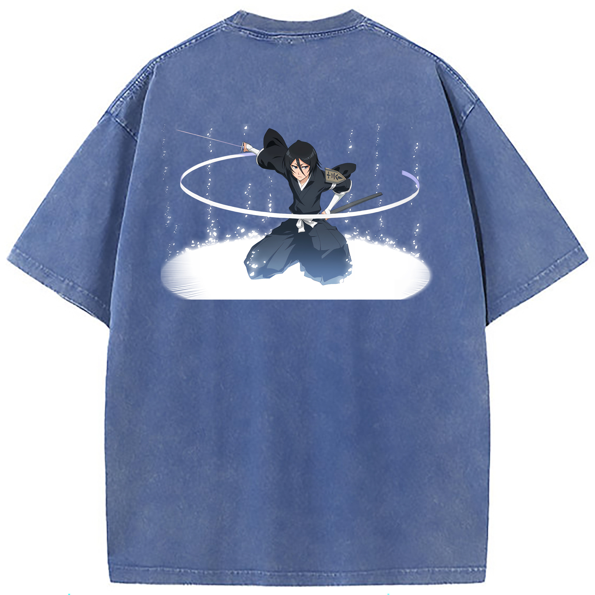 （画像用） ブリーチ 朽木ルキア BLEACH Kuchiki Rukia 綿100% ヴィンテージ風 半袖Tシャツ（背面プリント）