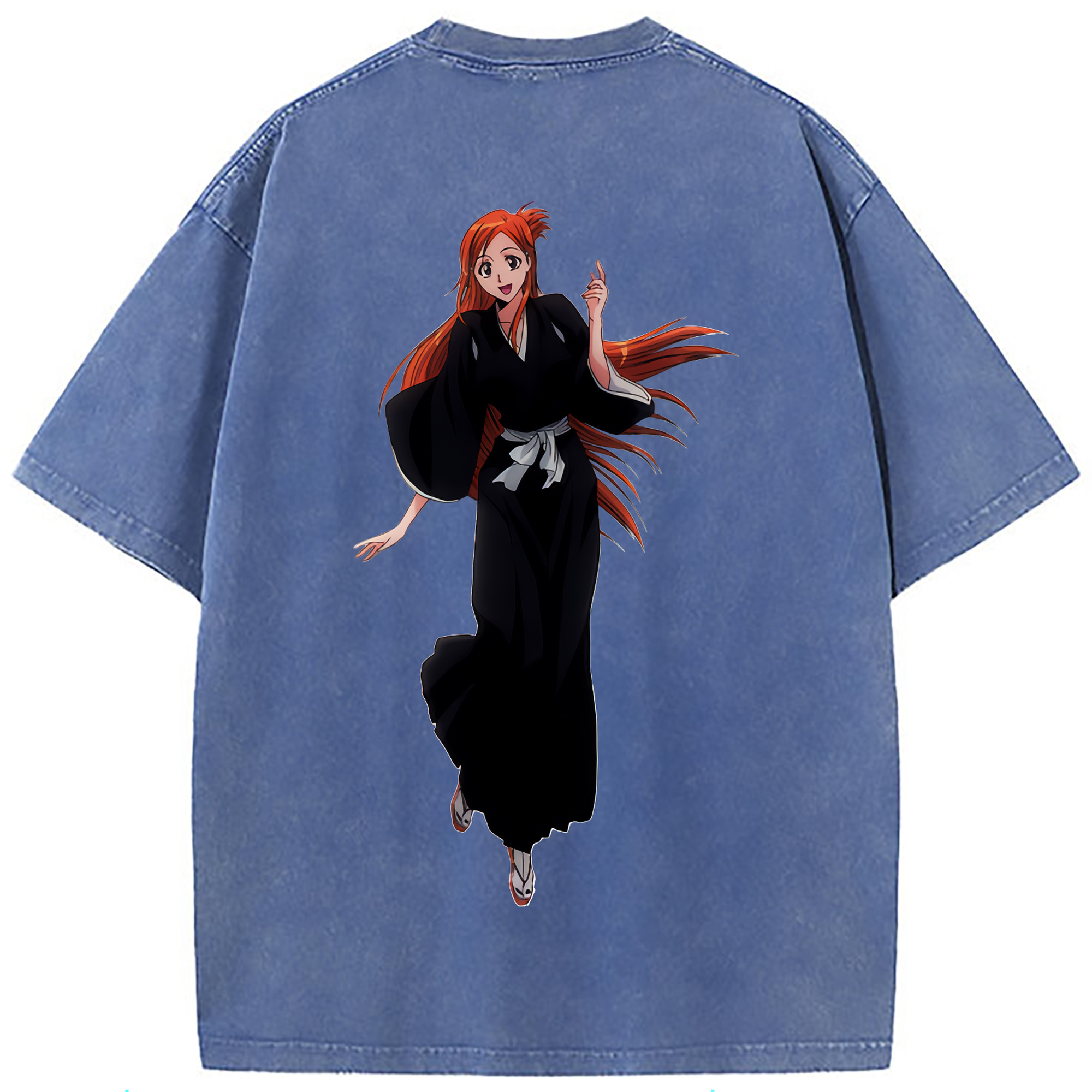 （画像用） ブリーチ 井上織姫（いのうえおりひめ） BLEACH Inoue Orihime 綿100% ヴィンテージ風 半袖Tシャツ（背面プリント）