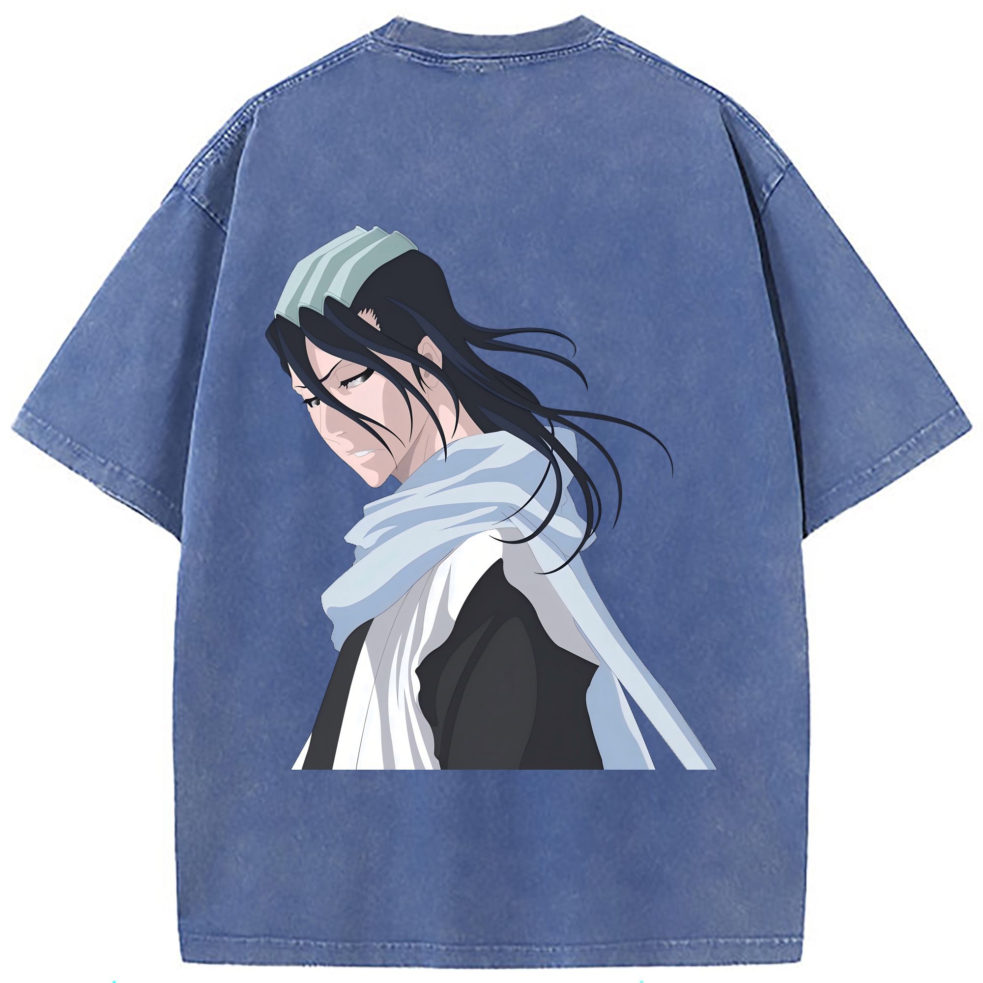 （画像用） ブリーチ くちき びゃくや BLEACH Kuchiki Byakuya 綿100% ヴィンテージ風 半袖Tシャツ（背面プリント）